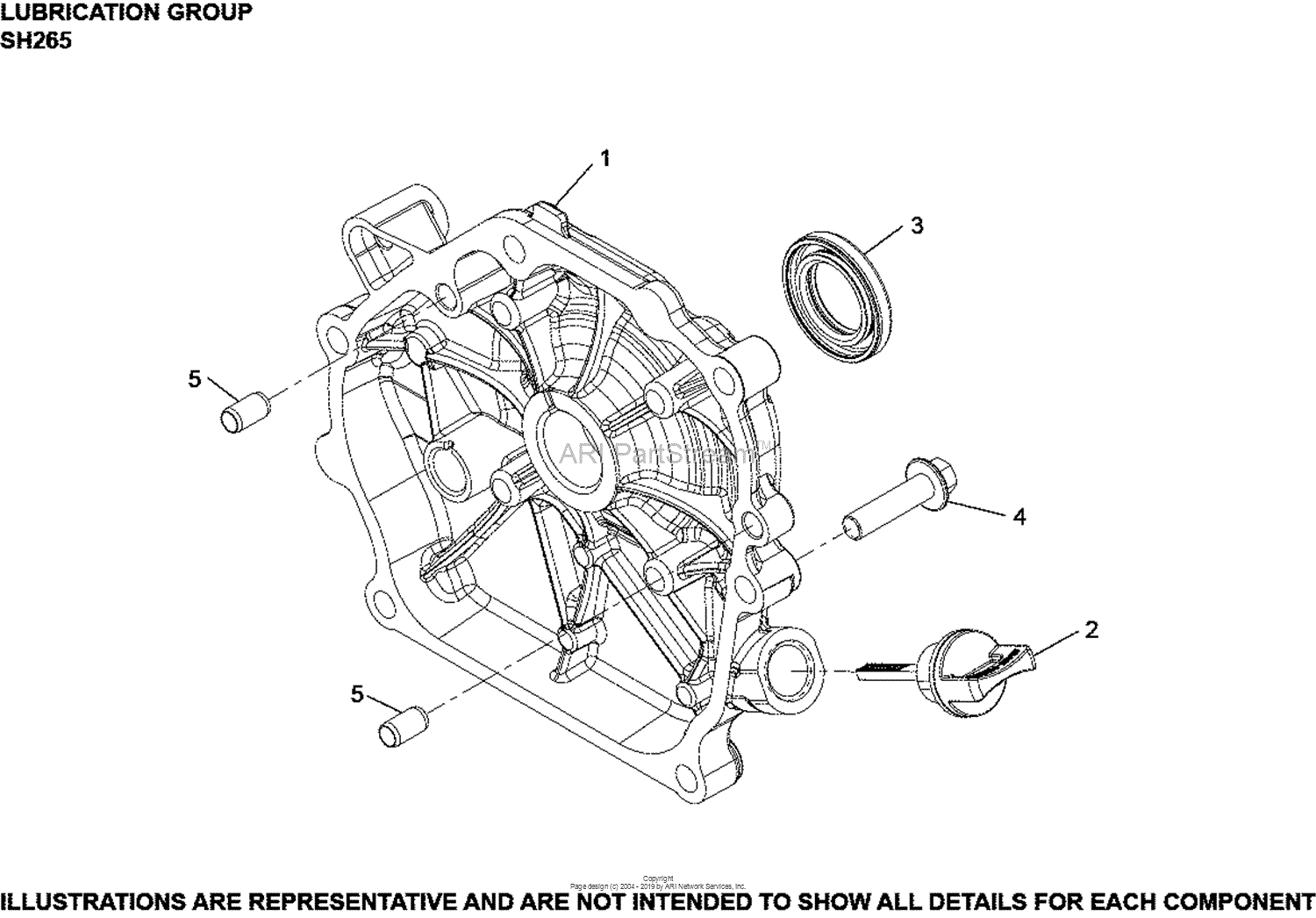 Kohler RH265-3101 SDMO 6.5 HP (4.8 kW) Parts Diagram for Lubrication