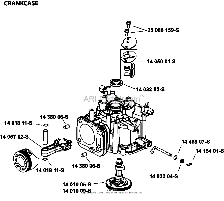 Kohler XT149-0311 HUSQVARNA Parts Diagram for Crankcase