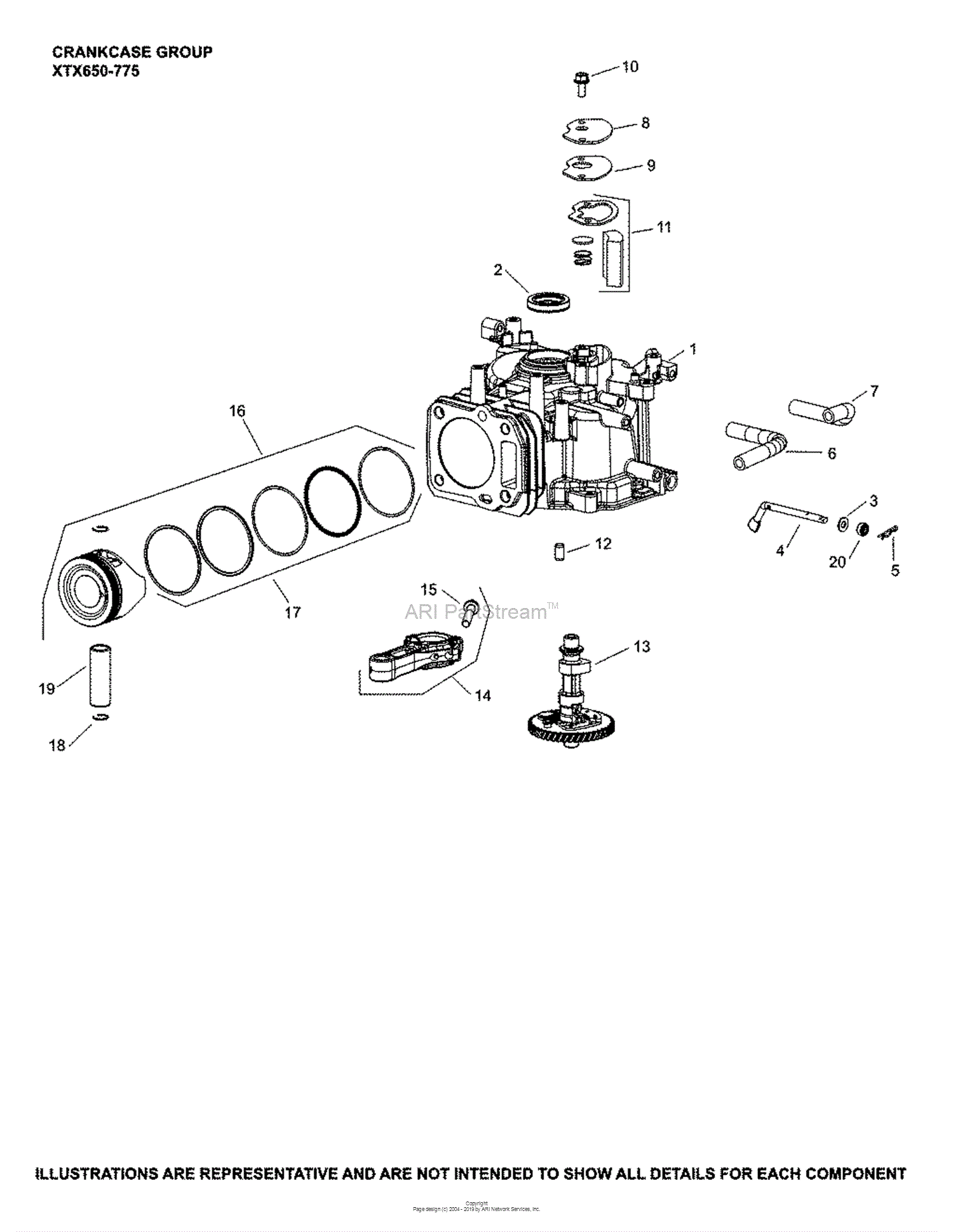 Kohler XTX675-3013 TORO 6.75 (9.2) ft lbs Gross Torque Parts Diagram ...