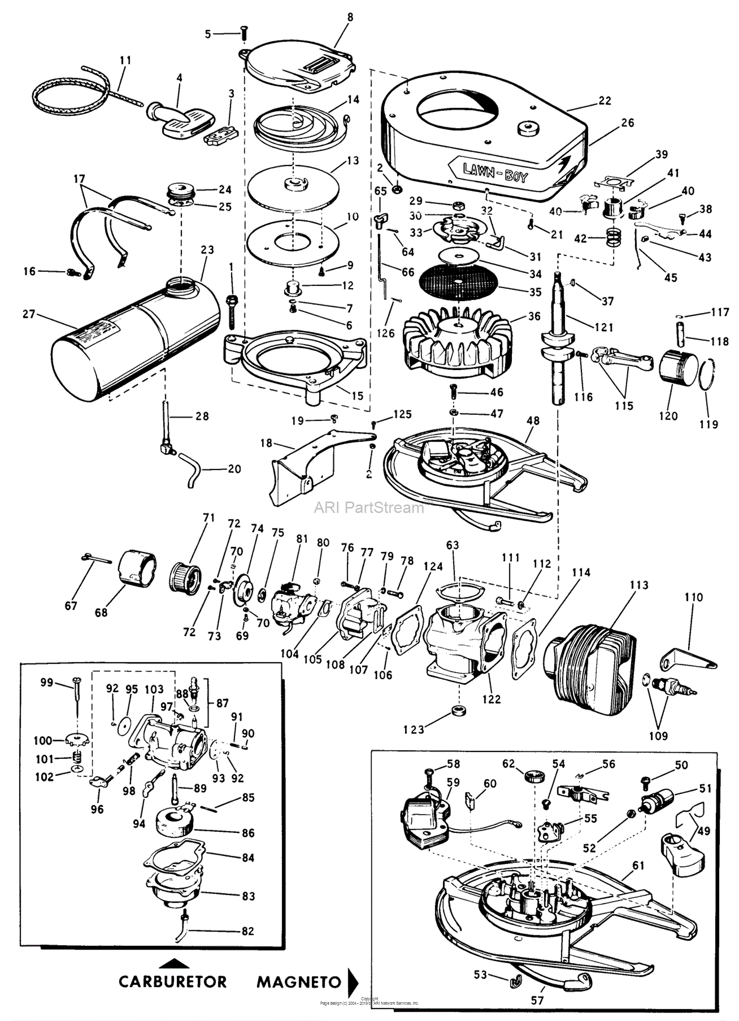 Lawn-Boy 7251, Lawnmower, 1962 (SN 200000001-299999999) Parts Diagram ...