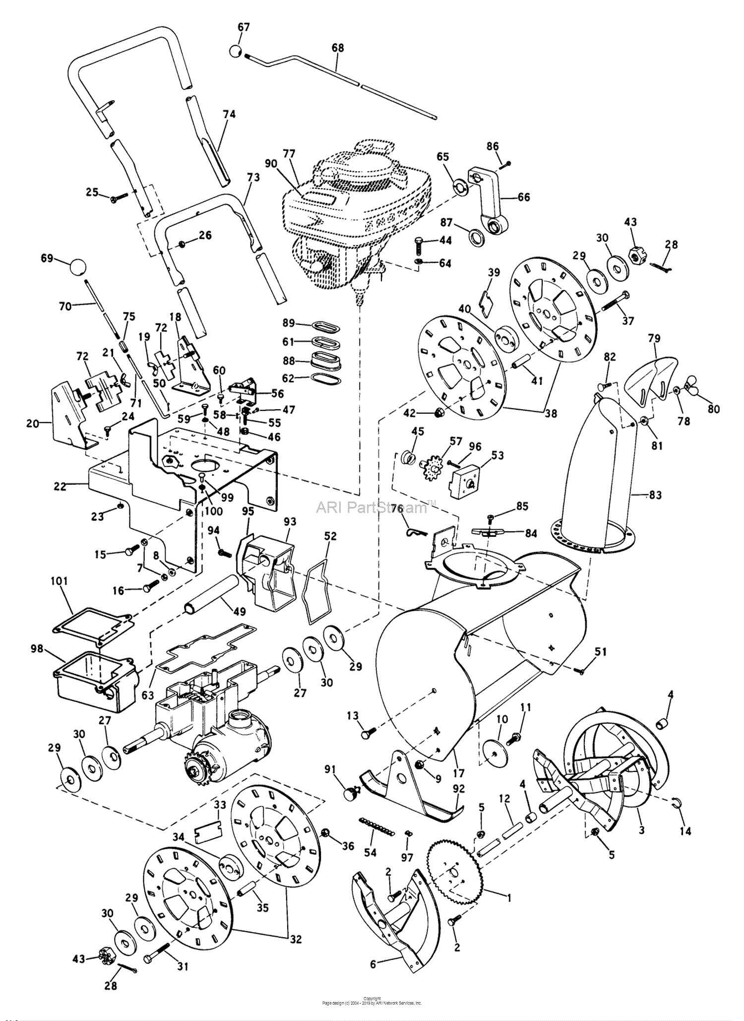 Lawn-Boy 1921, Snowthrower, 1965 (SN 500000001-599999999) Parts Diagram ...