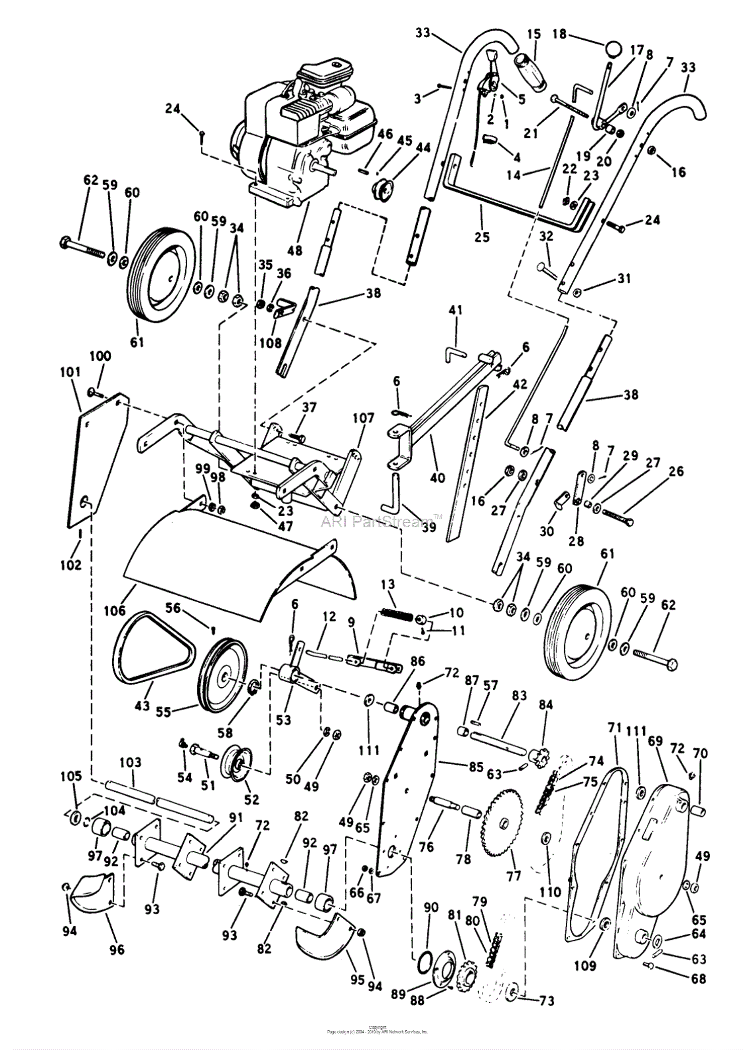 Lawn-Boy 2010, Gardener, 1964 (SN 400000001-499999999) Parts Diagram ...