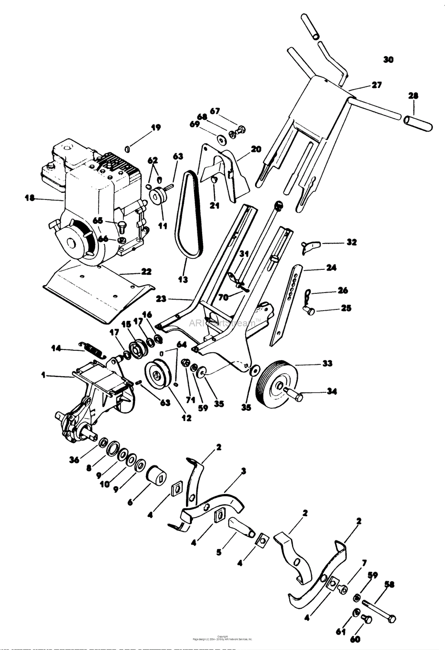 Lawn-Boy 51194, Tiller, 1988 (SN 800000001-899999999) Parts Diagram for