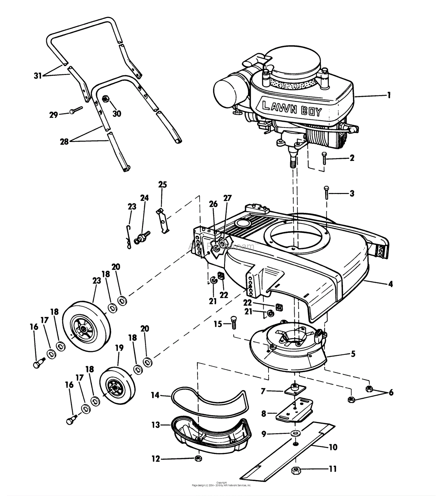 Lawn-Boy 7218, Lawnmower, 1968 (SN 800000001-899999999) Parts Diagram ...