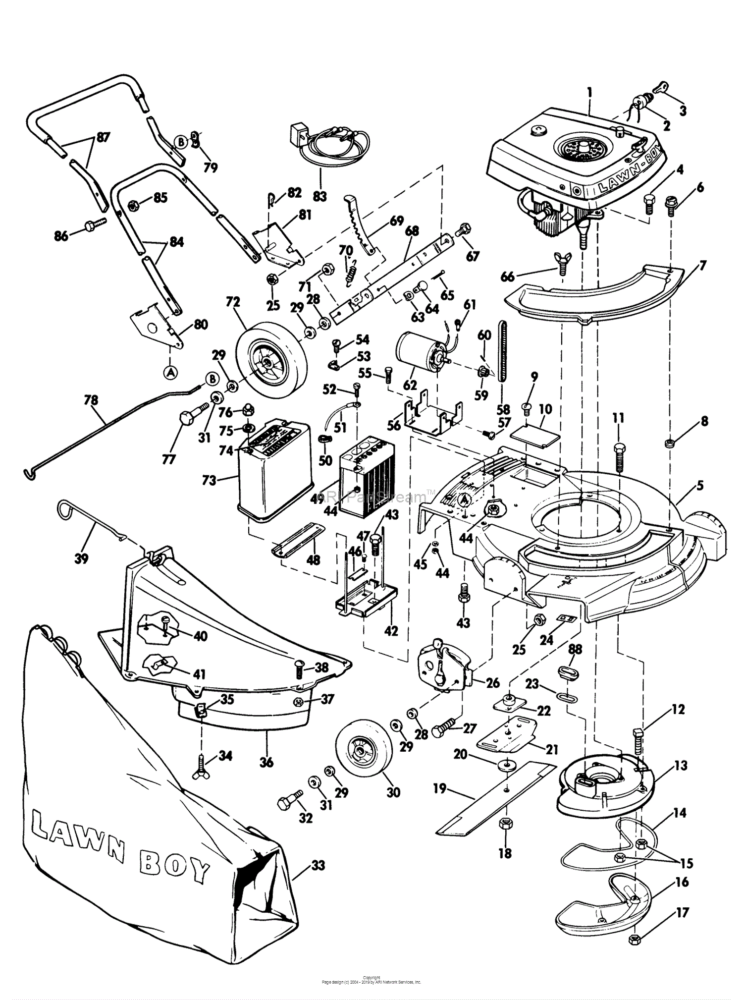 Lawn-Boy 7003, Lawnmower, 1969 (SN 900000001-999999999) Parts Diagram ...