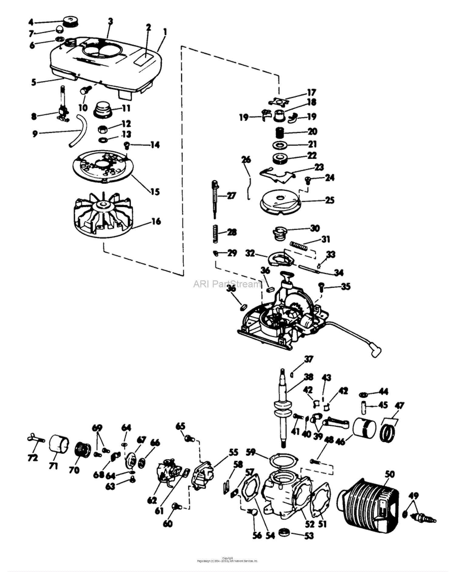 Lawn-boy 8005, Lawnmower, 1971 (sn 100000001-199999999) Parts Diagram 