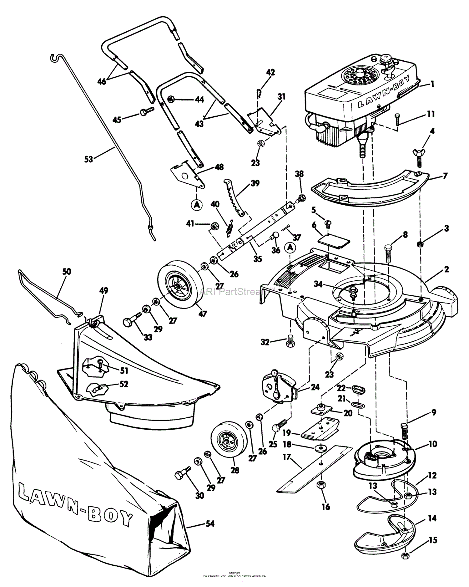 Lawn-Boy 3057, Lawnmower, 1972 (SN 200000001-299999999) Parts Diagram ...