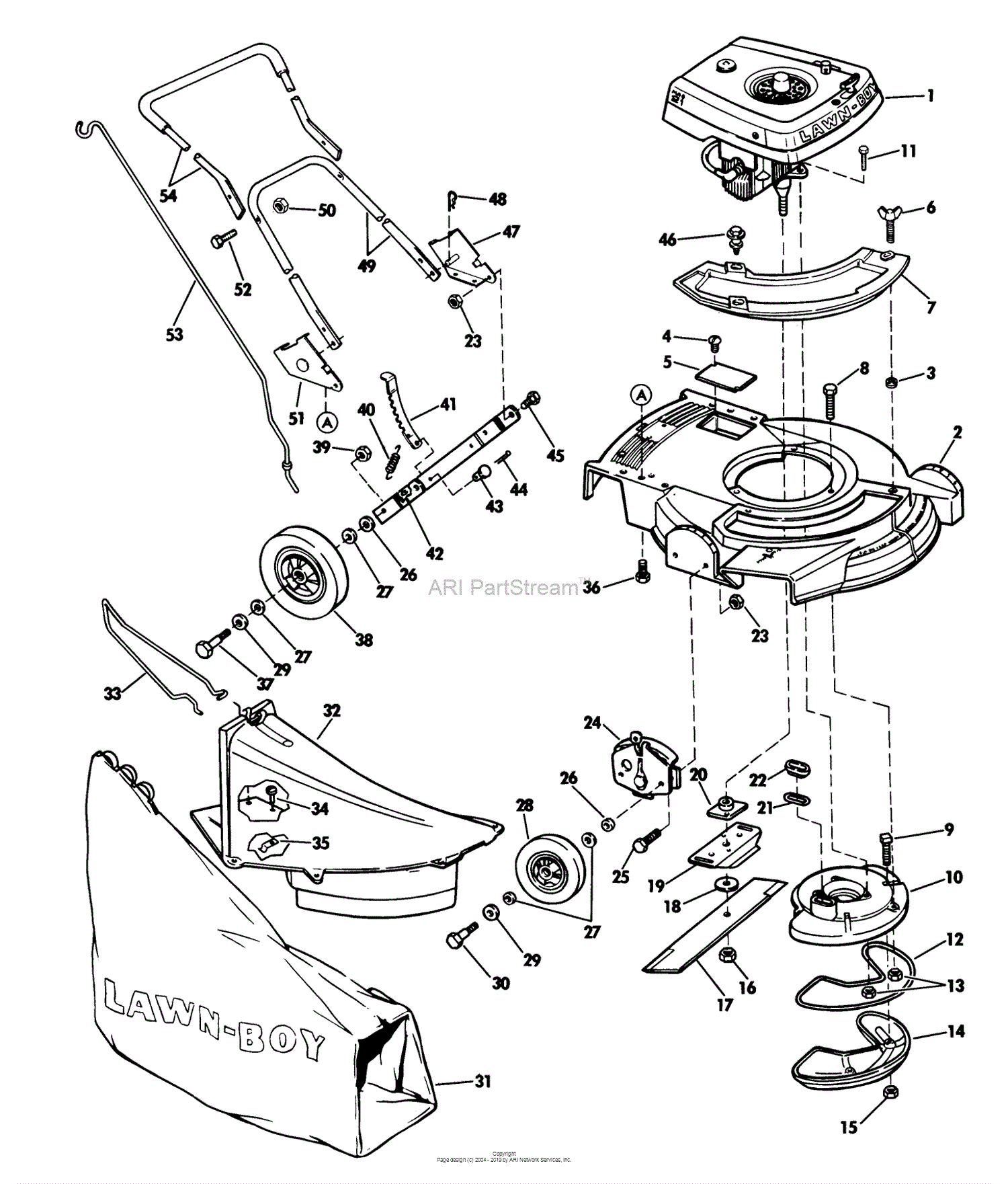 Lawn-Boy 7260A, Lawnmower, 1972 (SN 200000001-299999999) Parts Diagram ...