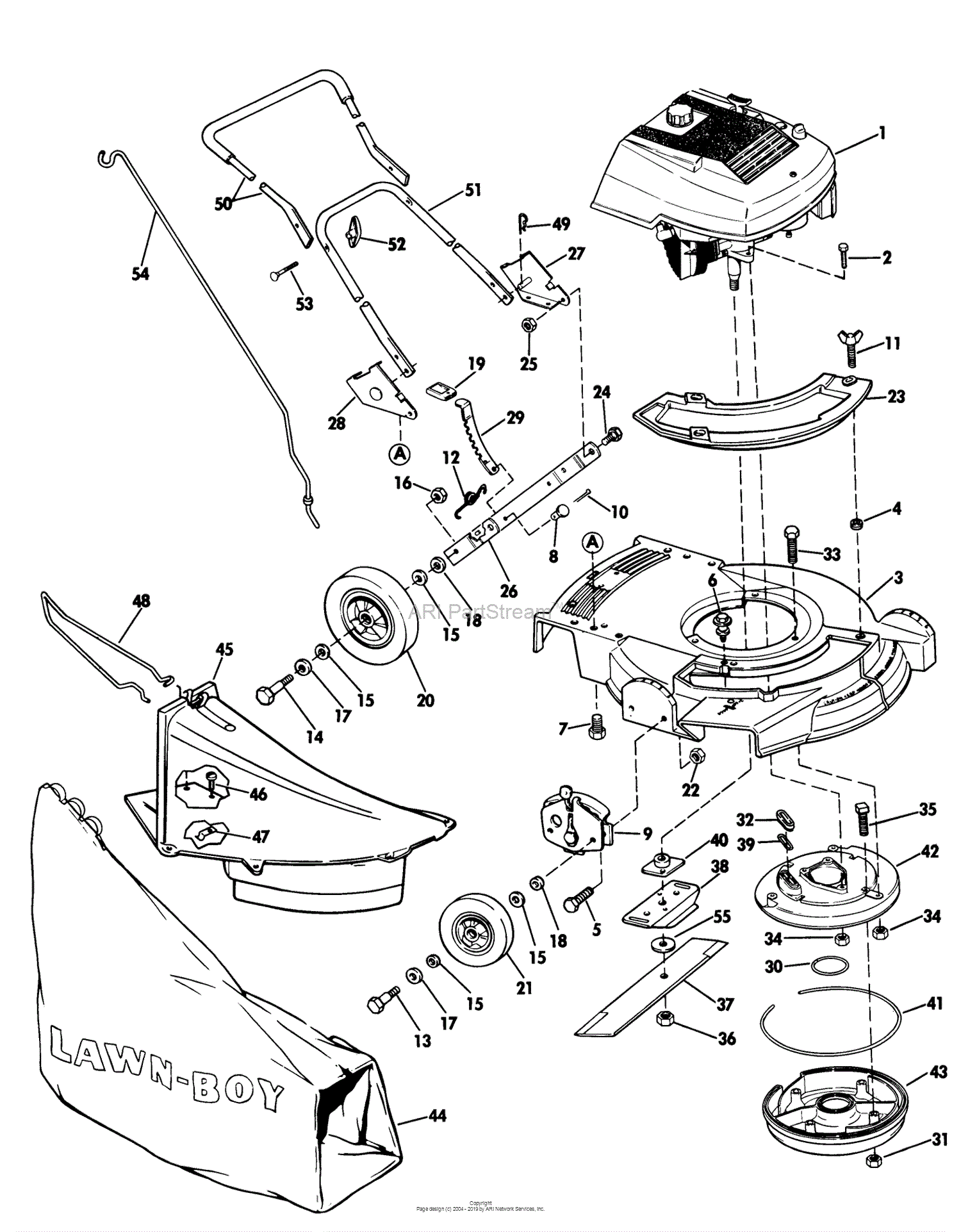 LawnBoy 5270, Lawnmower, 1972 (SN 200000001299999999) Parts Diagram