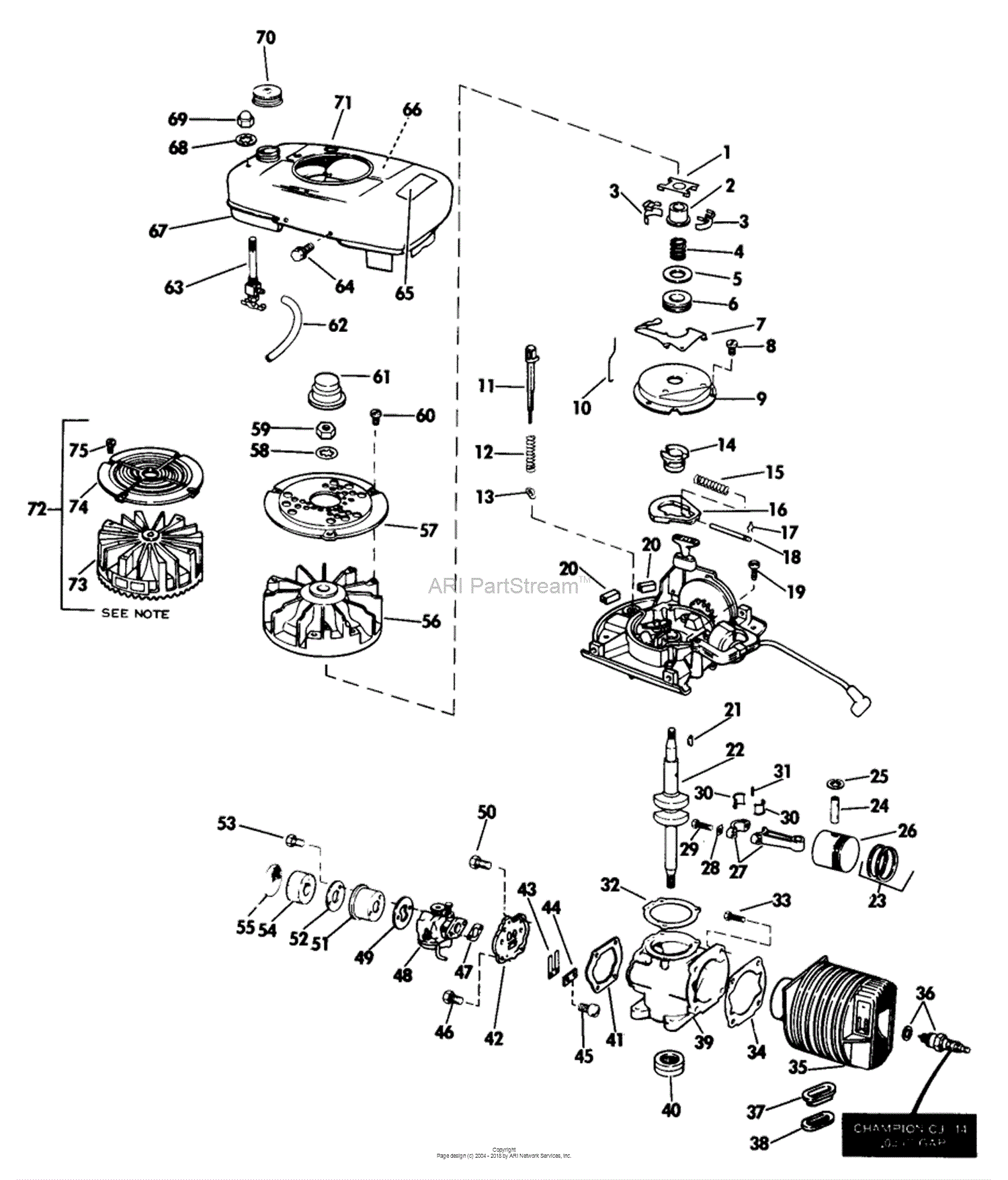 Lawn-Boy 6275, Lawnmower, 1972 (SN 200000001-299999999) Parts Diagram ...