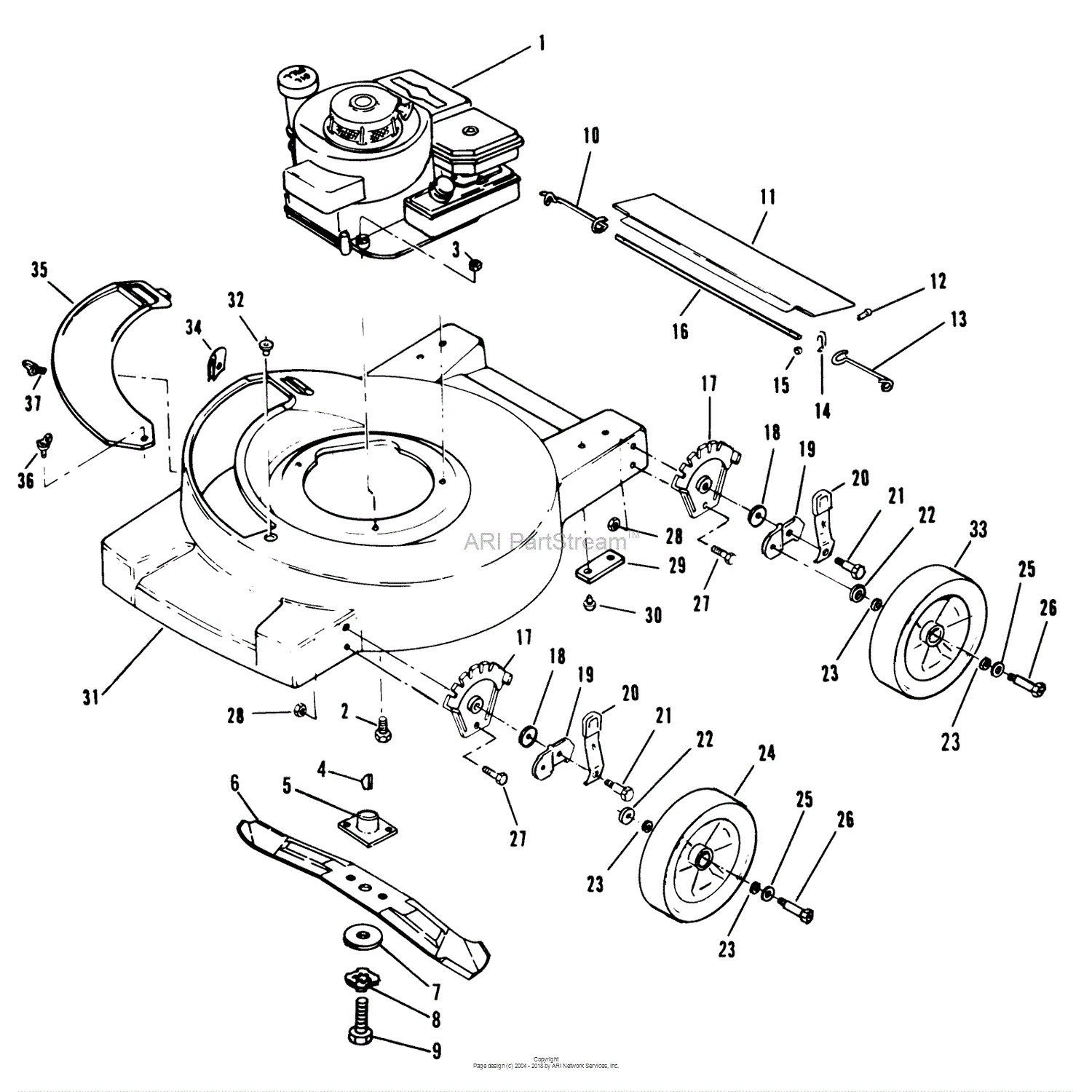Parts Of A Lawn Mower Diagram