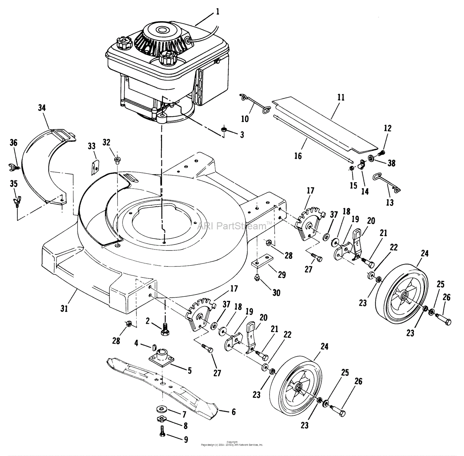 Labeled Lawn Mower Engine Diagram Briggs & Stratton Briggs And