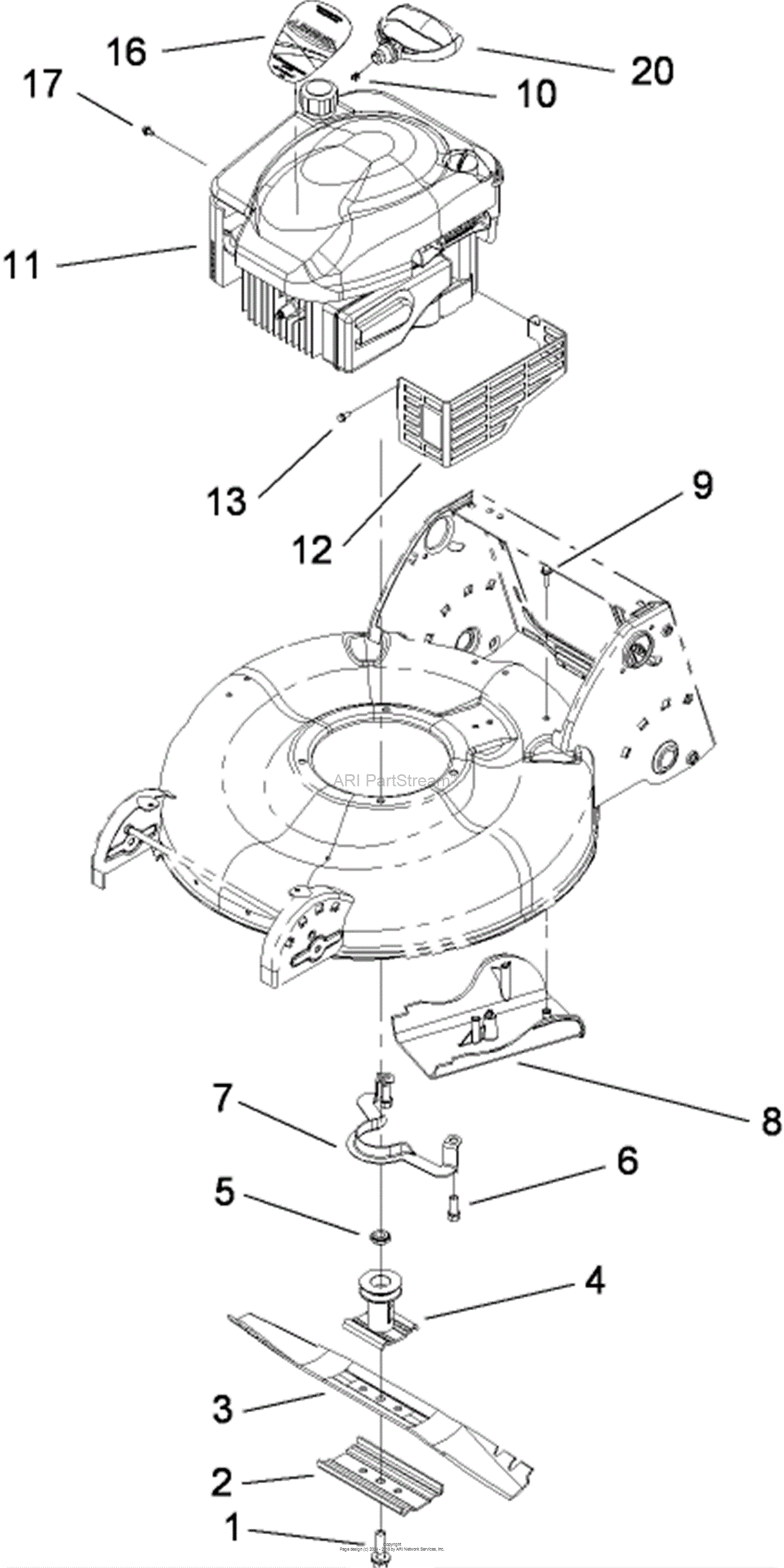 Lawn-Boy 10665, Insight Lawn Mower, 2008 (SN 280000001-280999999) Parts Diagram for BLADE AND ...