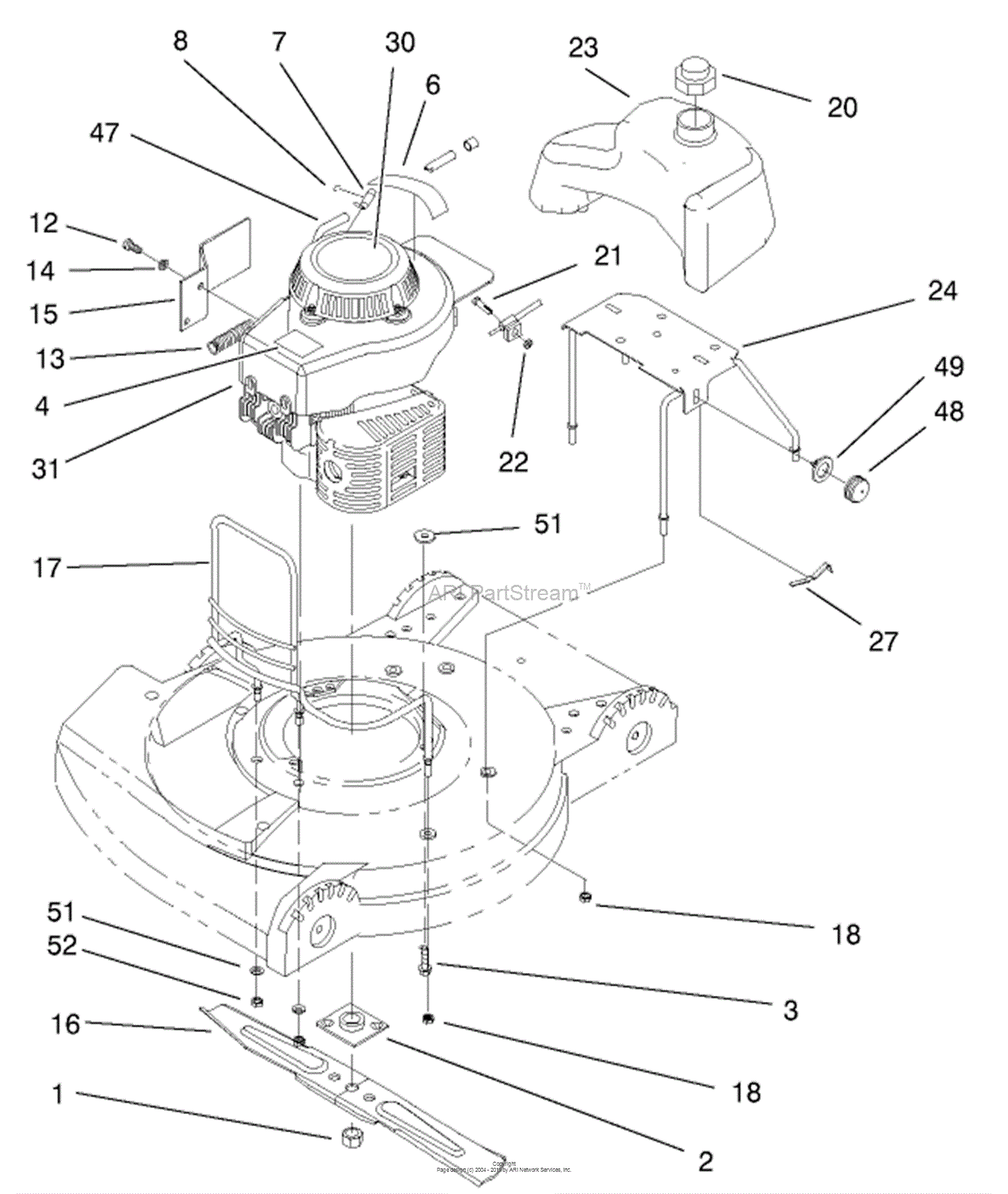 Lawn-Boy 11002, 53cm Lawnmower, 2000 (SN 200000001-200999999) Parts ...