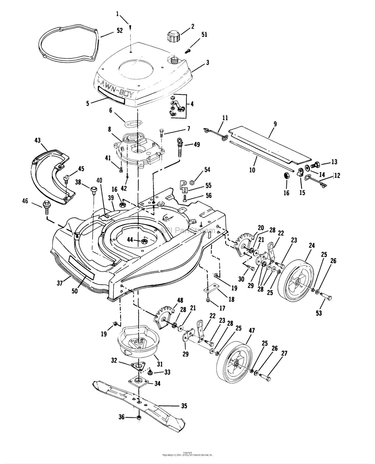 Lawn-Boy 8243, Lawnmower, 1988 (SN G00000001-G99999999) Parts Diagram ...