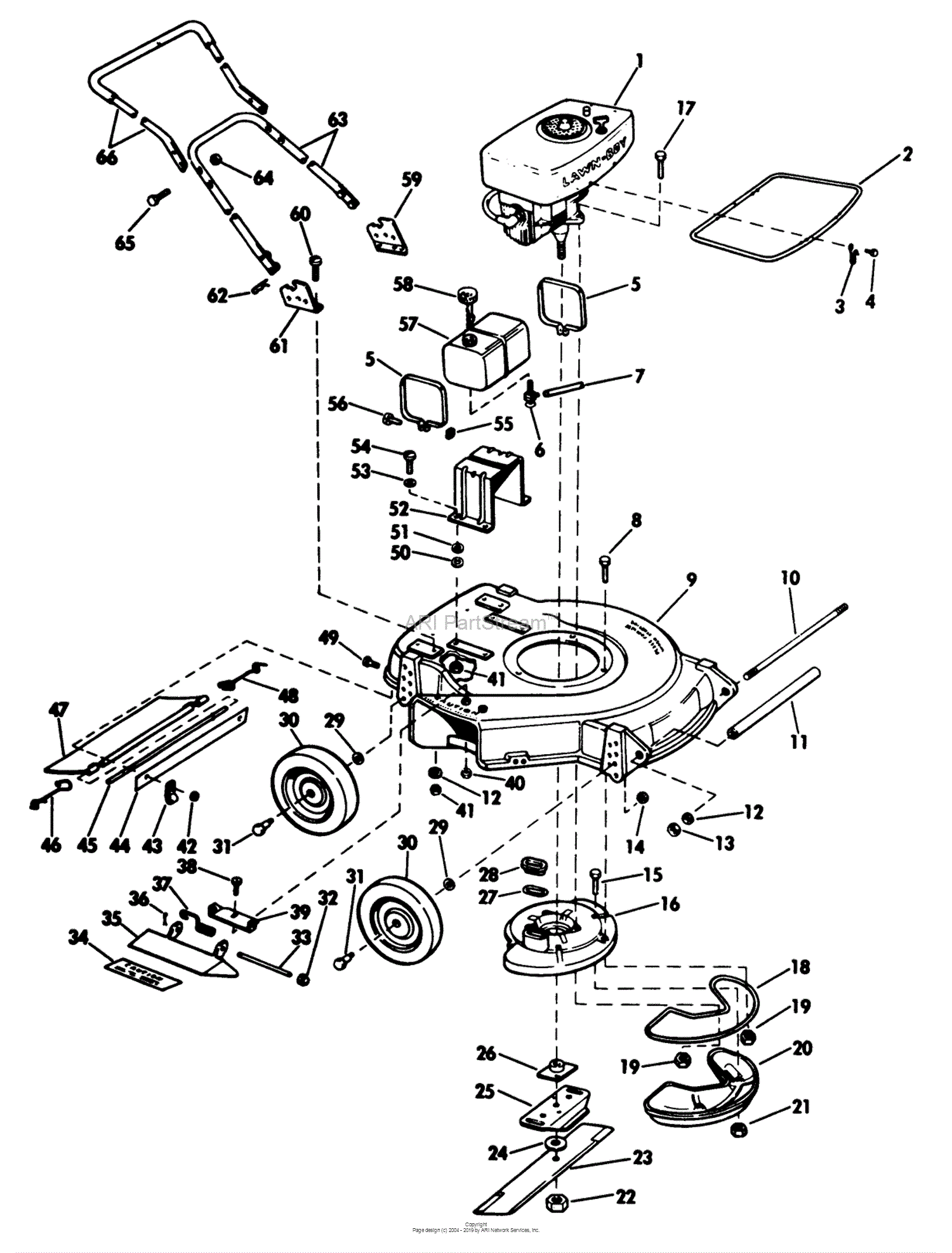 Lawn-Boy 5243, Lawnmower, 1975 (SN 500000001-599999999) Parts Diagram ...