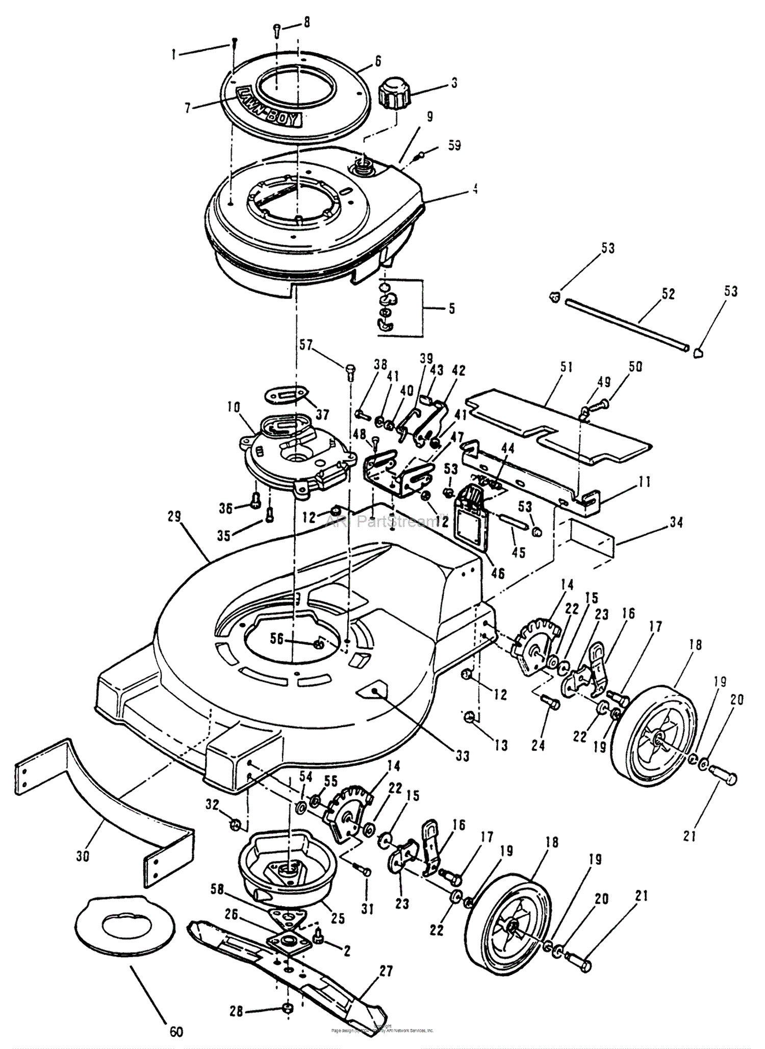 Lawn-Boy 680538, Lawnmower, 1992 (SN L00000001-L99999999) Parts Diagram ...