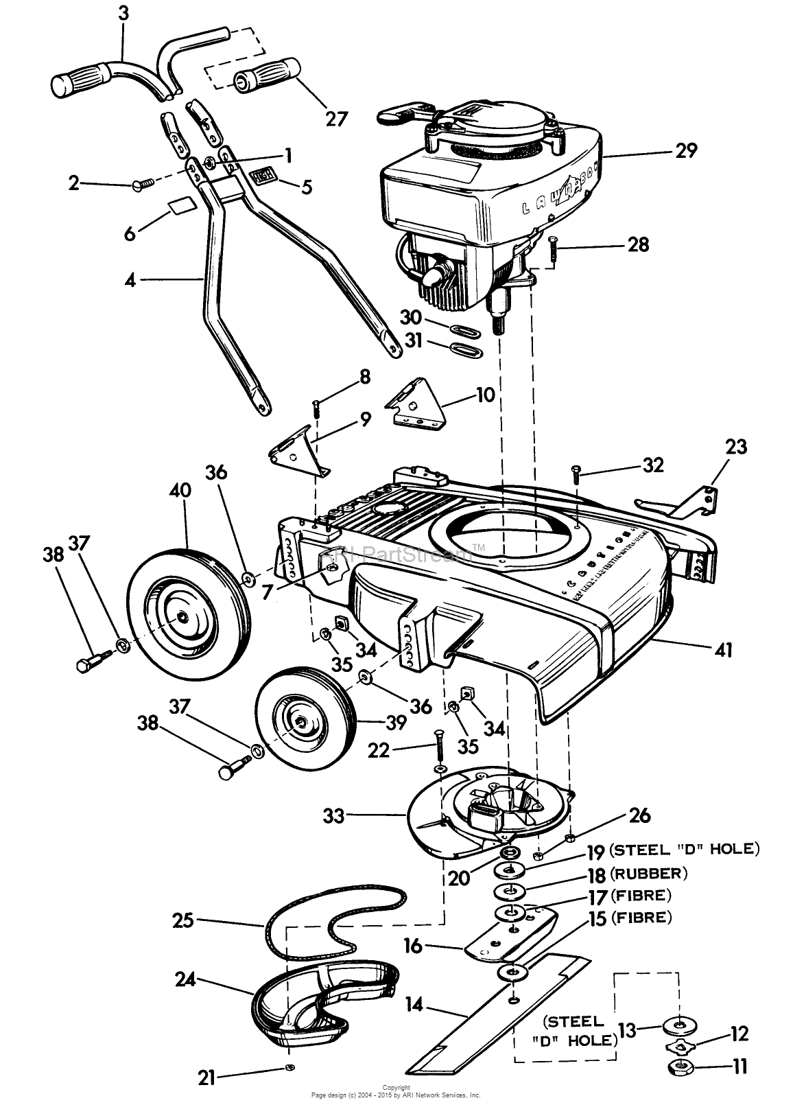 Lawn-Boy 7000, Lawnmower, 1956 (SN 600000001-699999999 ... craftsman lt2000 parts diagram 