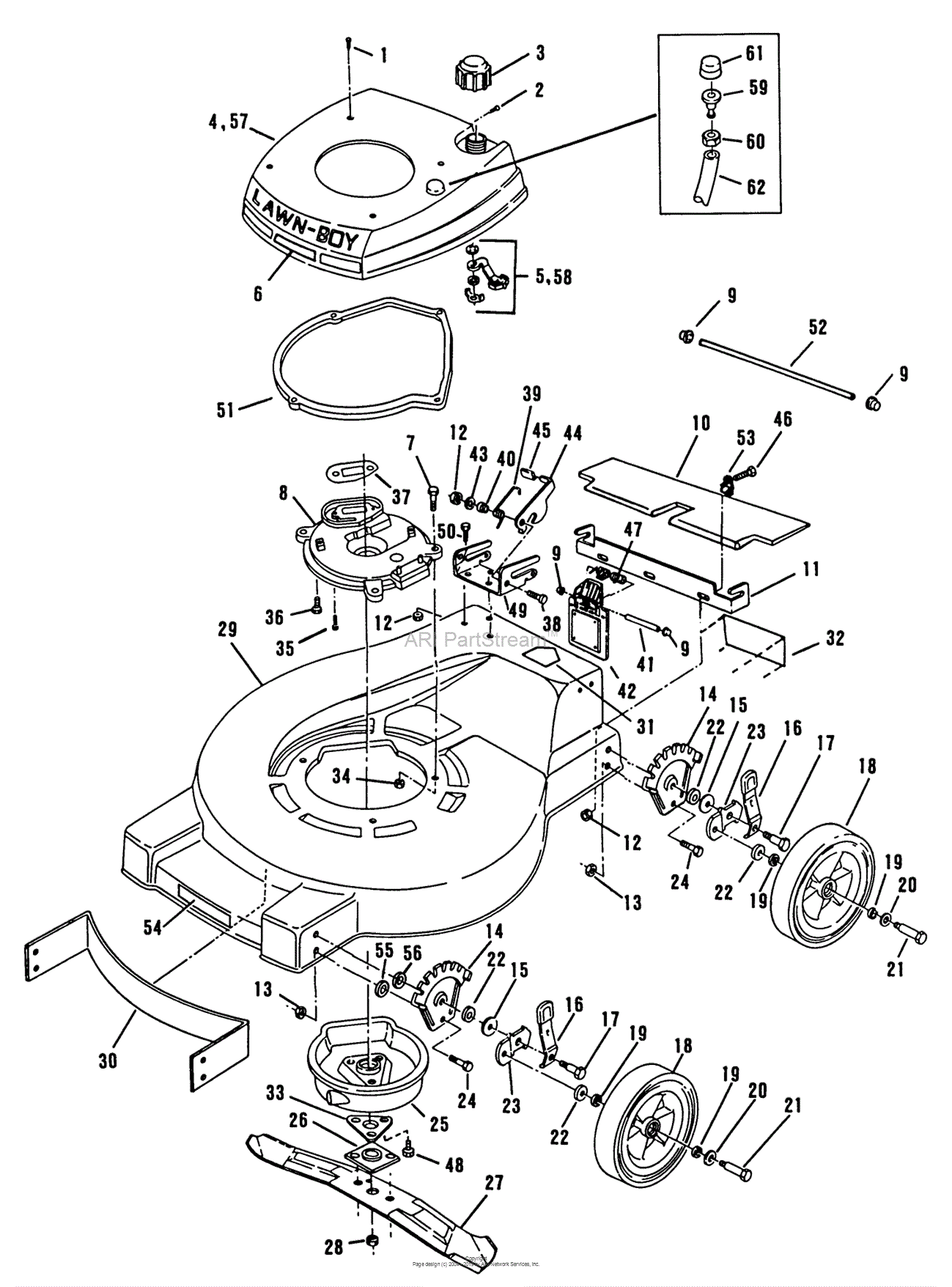 Lawn-Boy L21ZPN, Lawnmower, 1989 (SN H00000001-H99999999) Parts Diagram ...