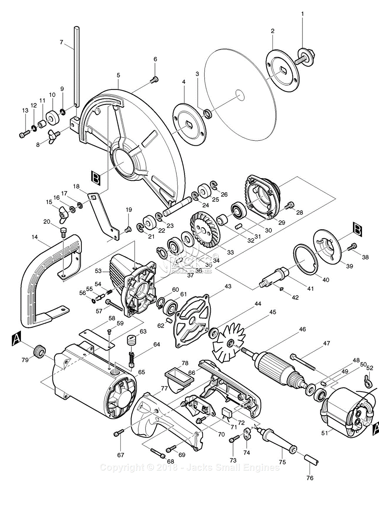 Makita 4110C Parts Diagram for Assembly 1