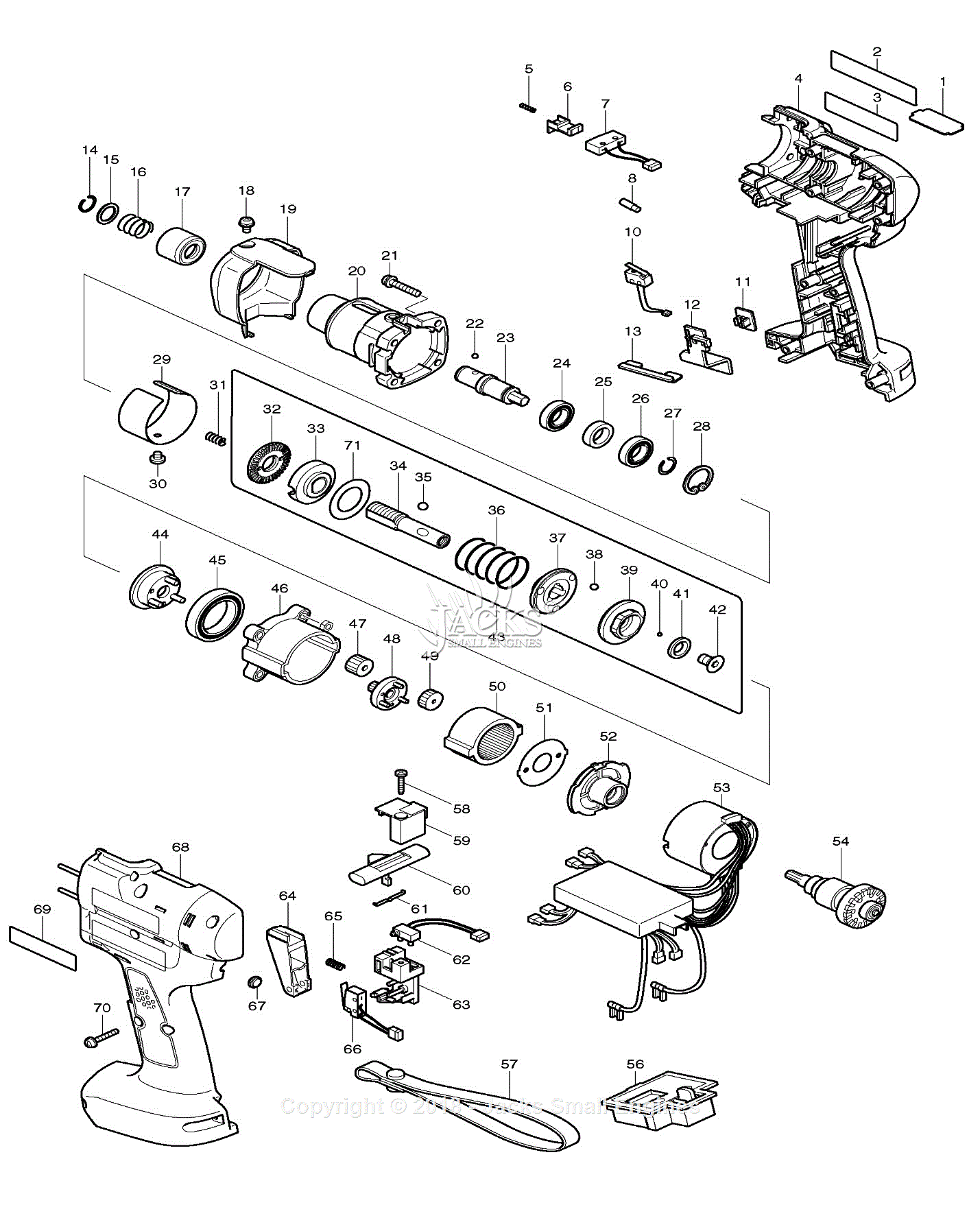 Makita BFH040 Parts Diagram for Assembly 1