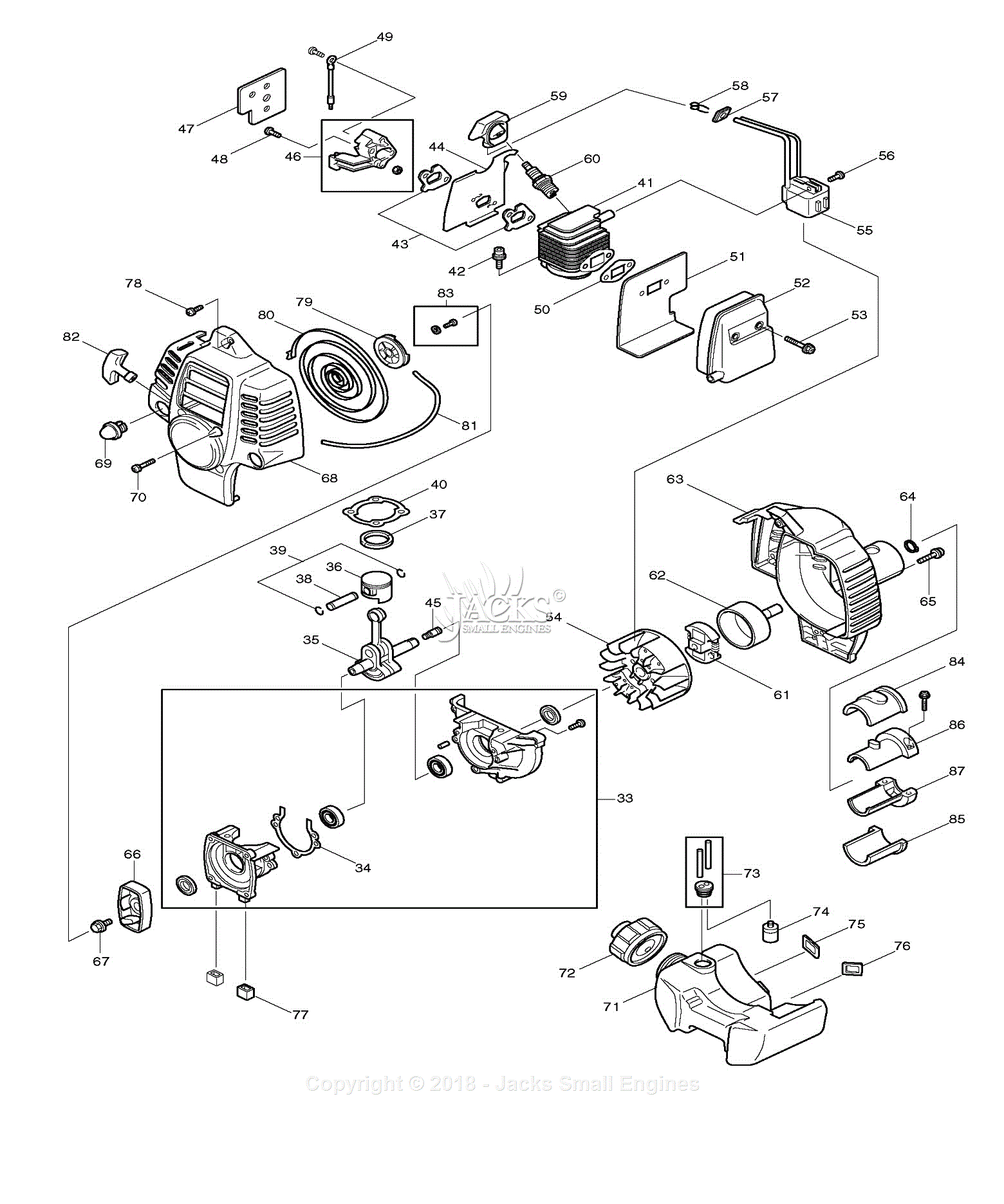 Makita RBC253 Parts Diagram for Assembly 2