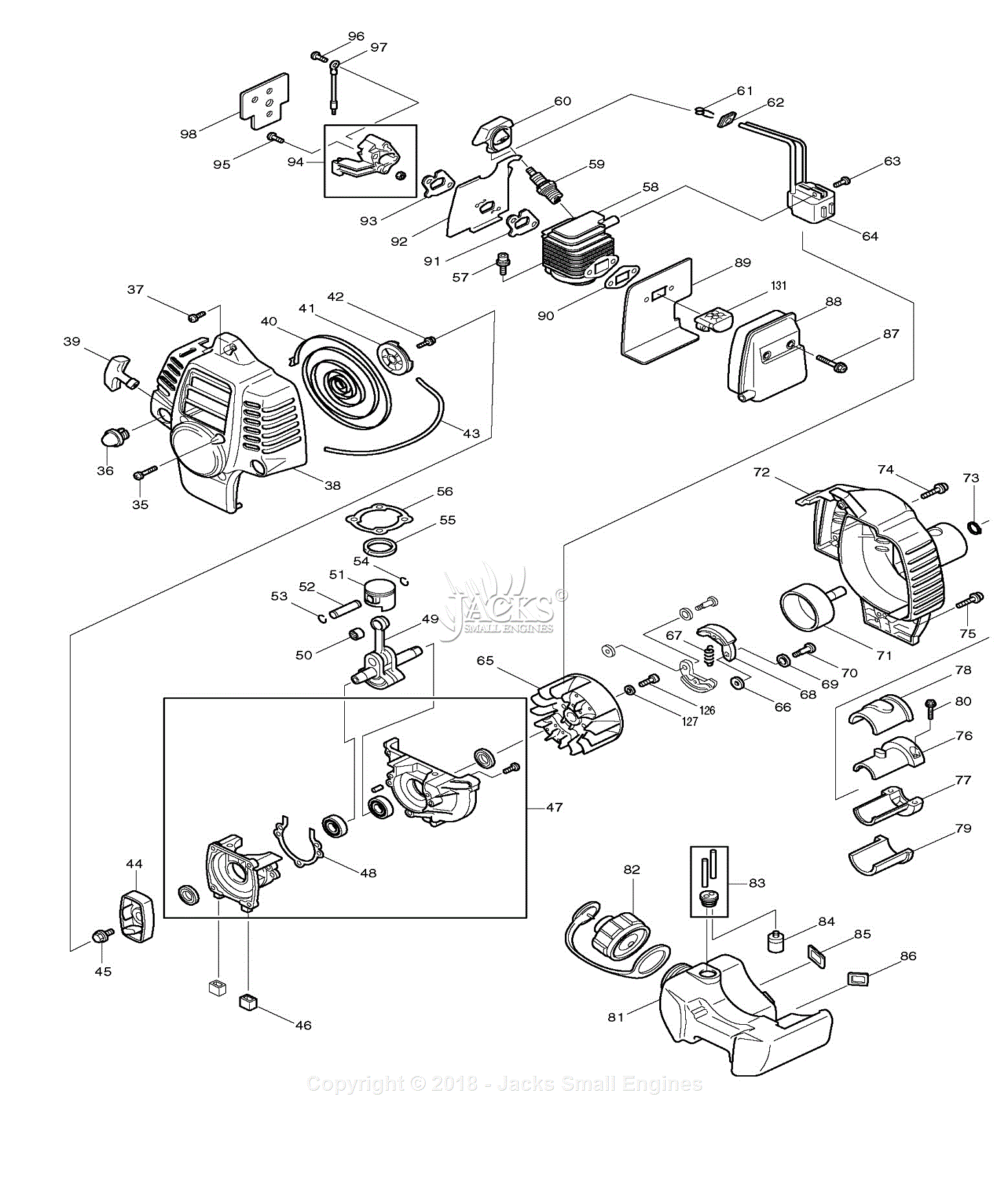 Makita RBC255 Parts Diagram for Assembly 2