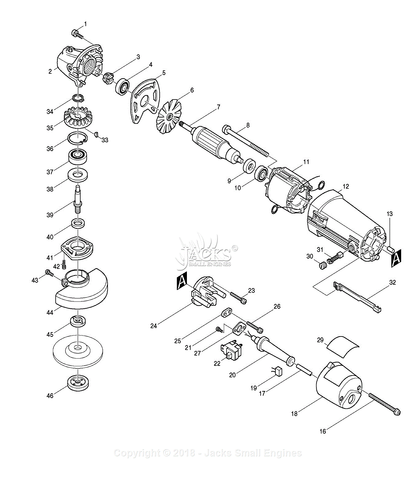 Makita 9505BH Parts Diagram for Assembly 1