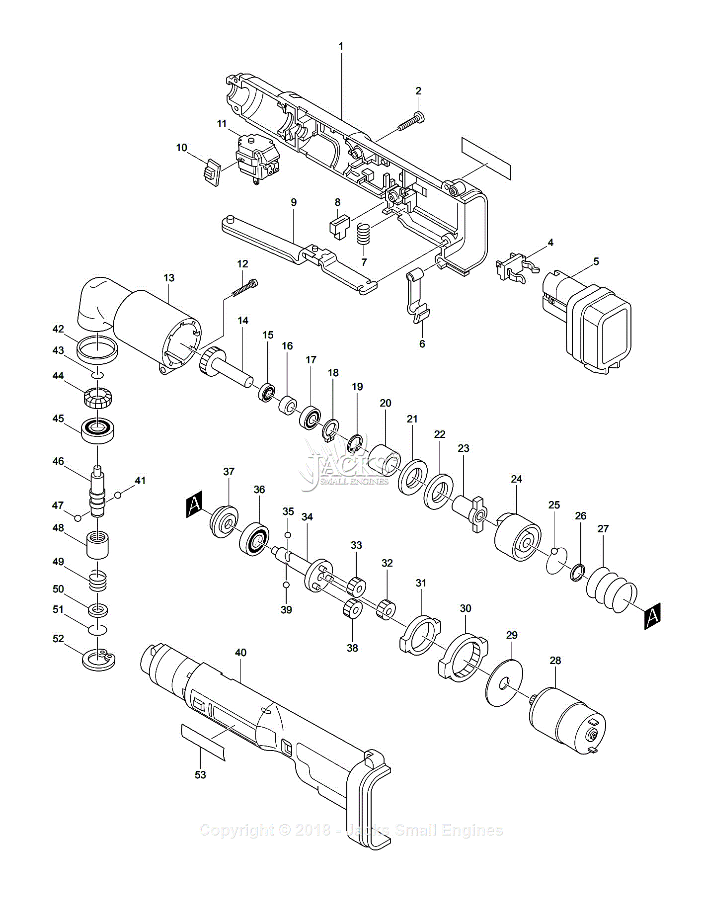 Makita 6940D Parts Diagram for Assembly 1