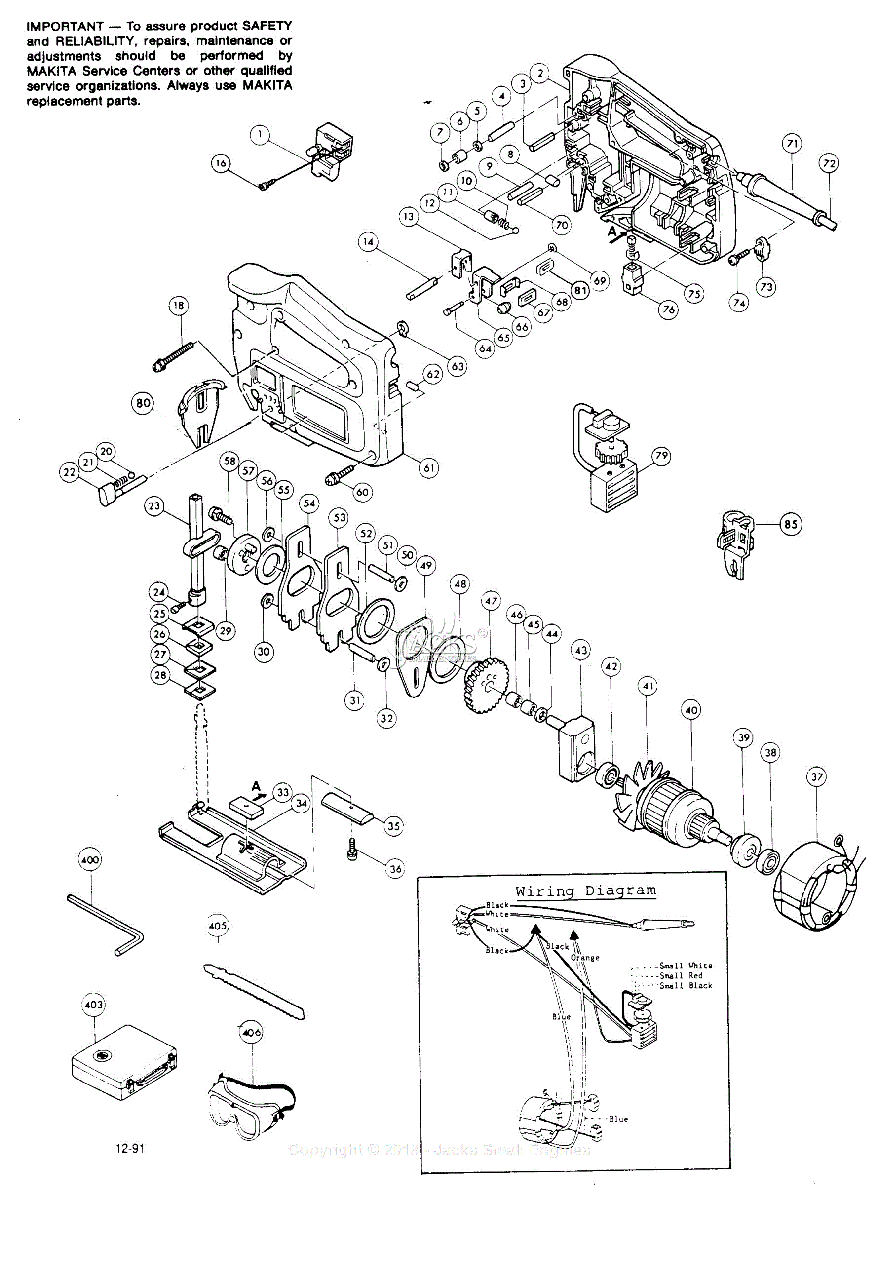 Makita 4302C Parts Diagram for Assembly 1