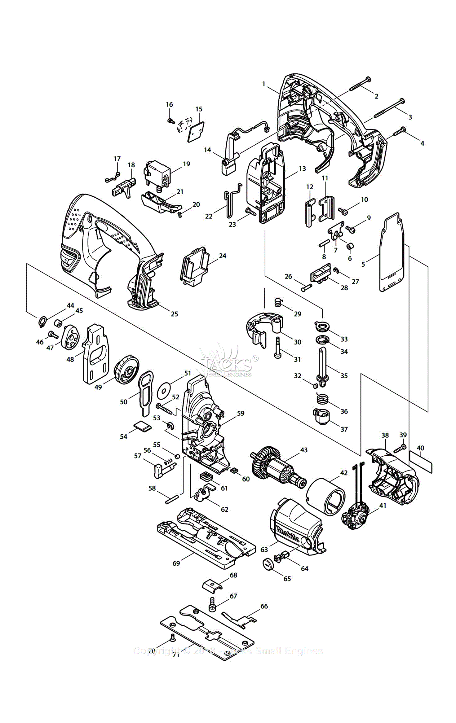 Makita XVJ03 Parts Diagram for Assembly 1