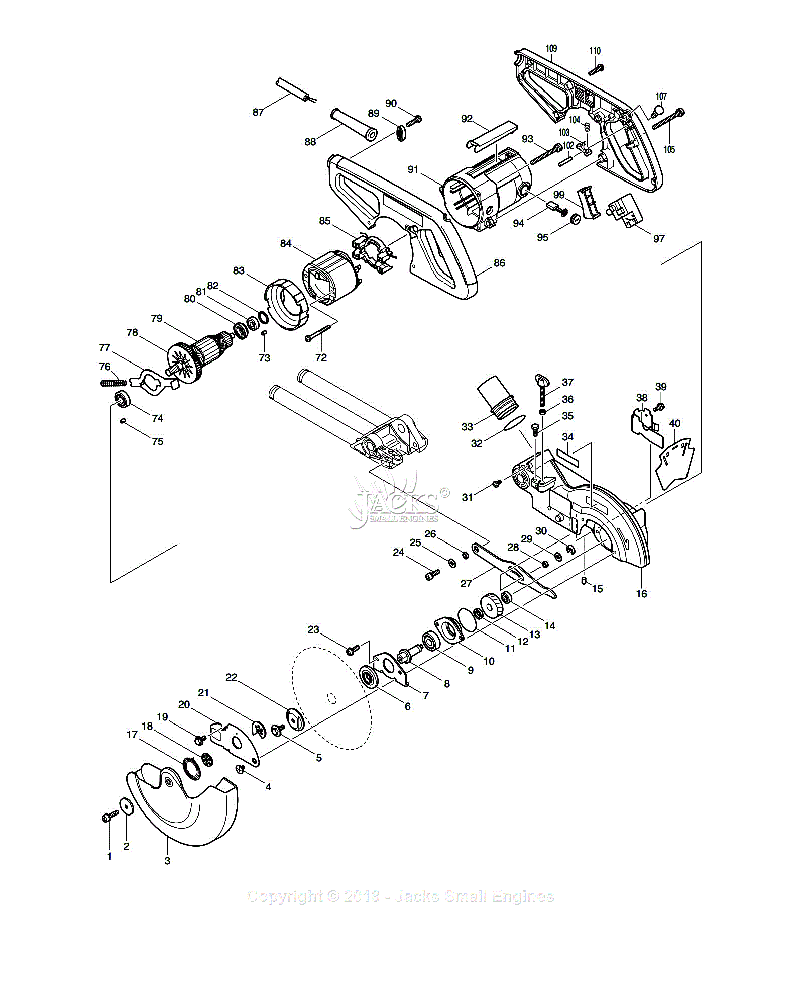 Makita LS0714 Parts Diagram for Assembly 1