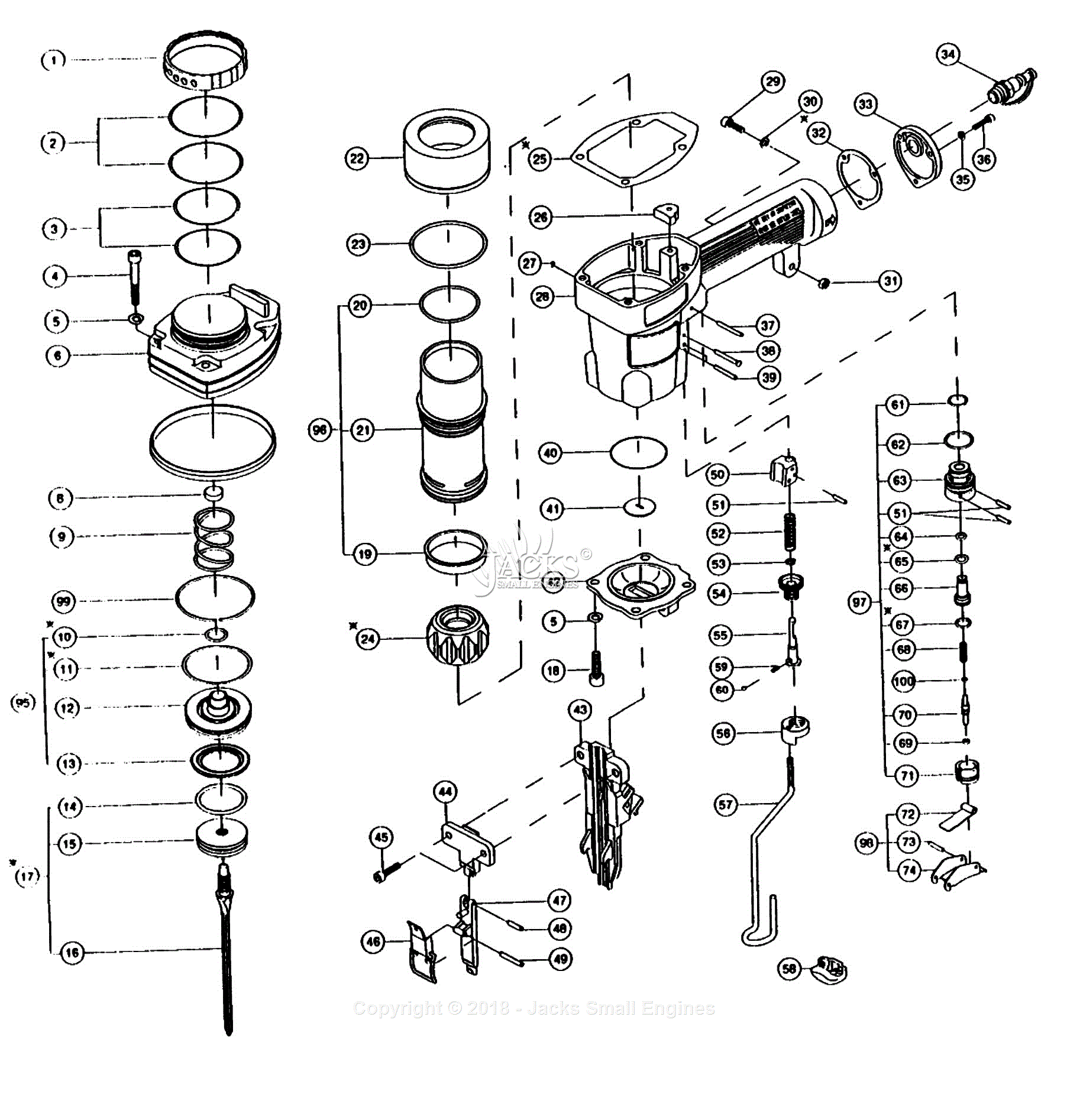 Makita AF632 Parts Diagram for Assembly 1