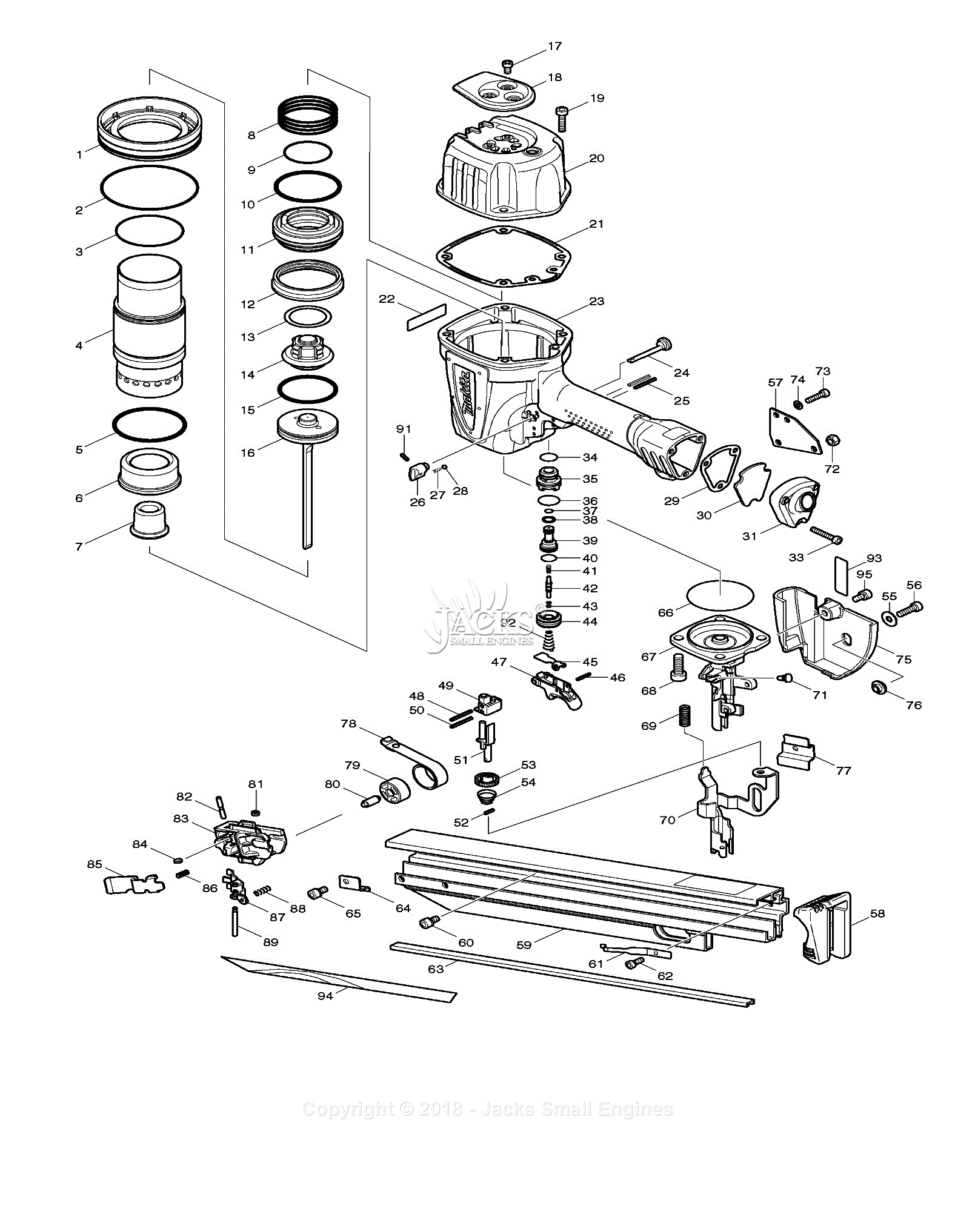 Makita AN923 Parts Diagram for Assembly 1