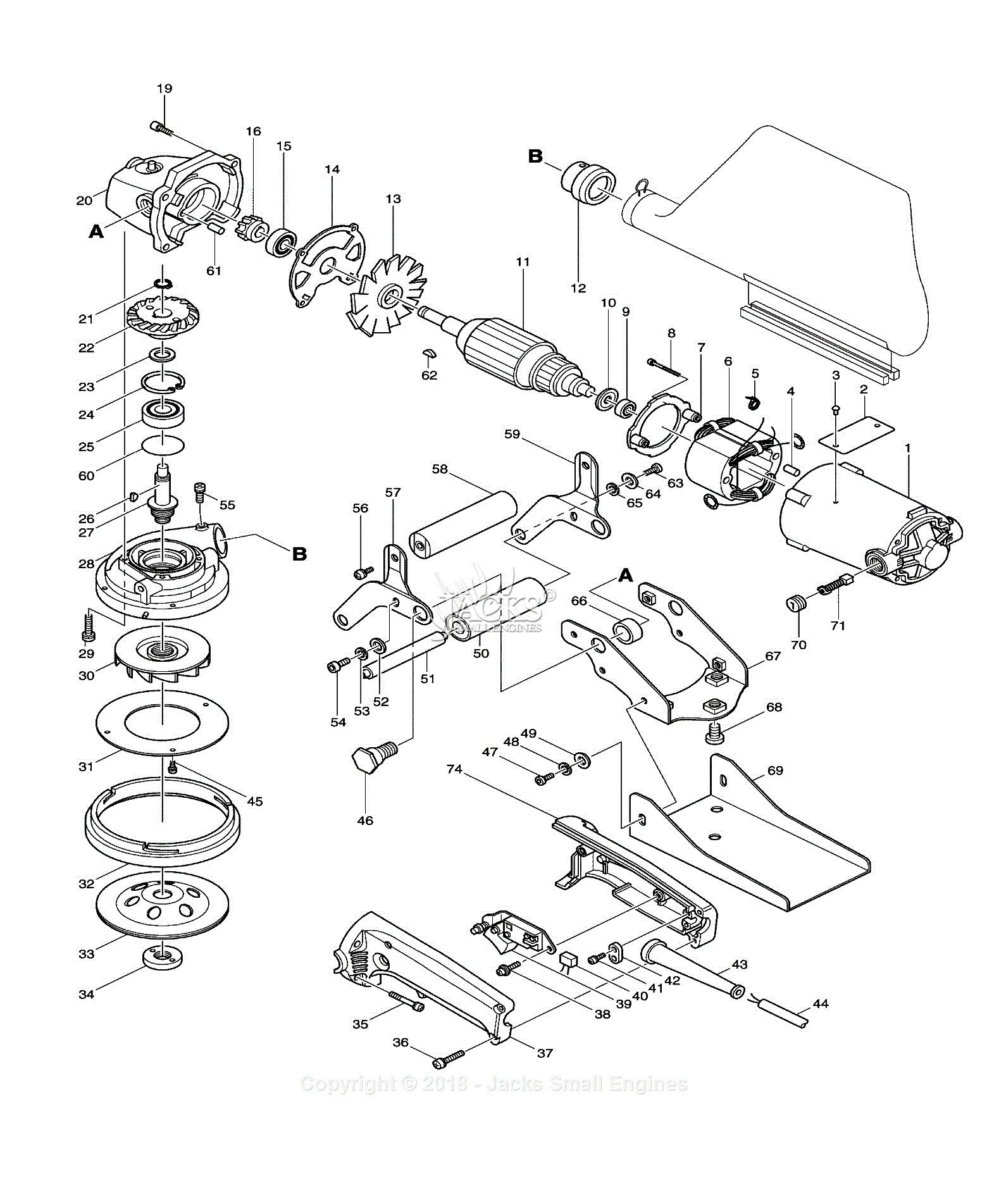 Fugtig Gætte galop Makita PC1100 Parts Diagram for Assembly 1