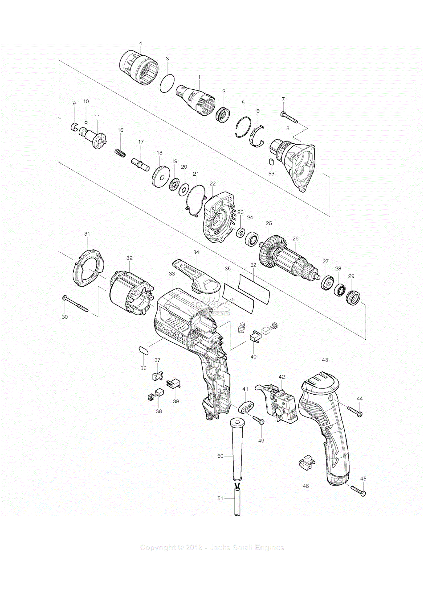 Makita FS6200 Parts Diagram for Assembly 1