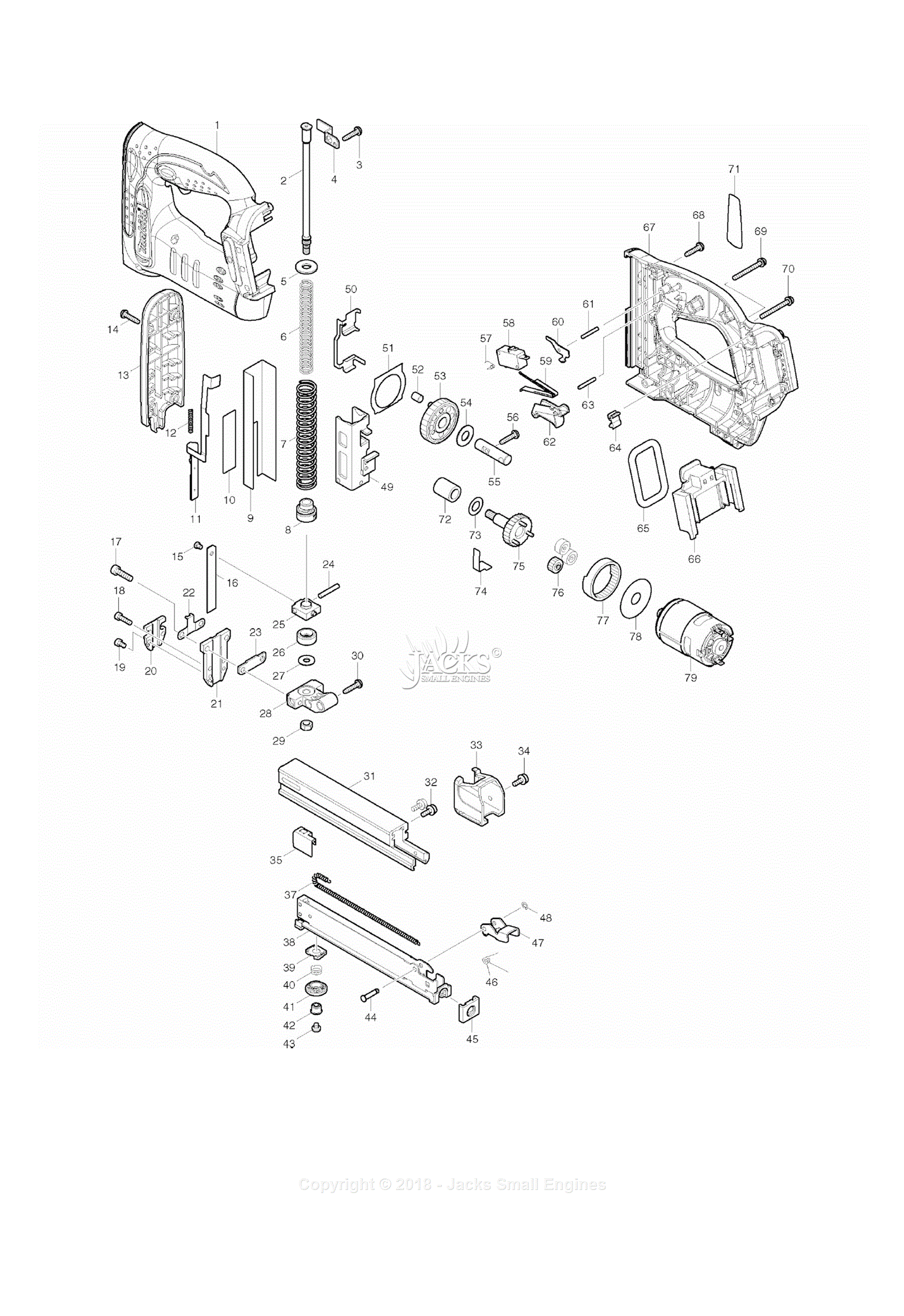Makita BST221 Parts Diagram for Assembly 1