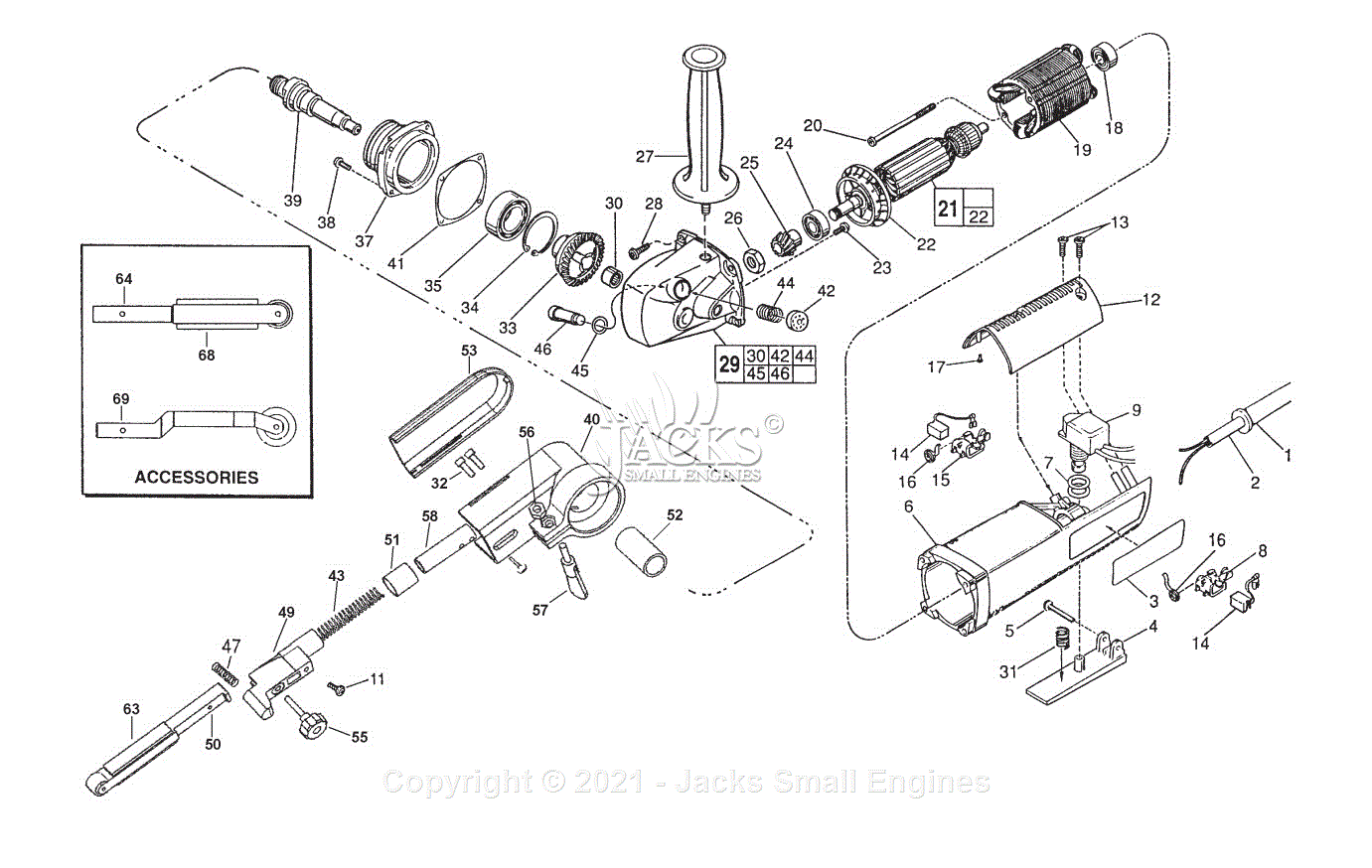 Milwaukee 6101 (Serial 878D) 5.5 Amp Bandfile Parts Parts Diagram for ...