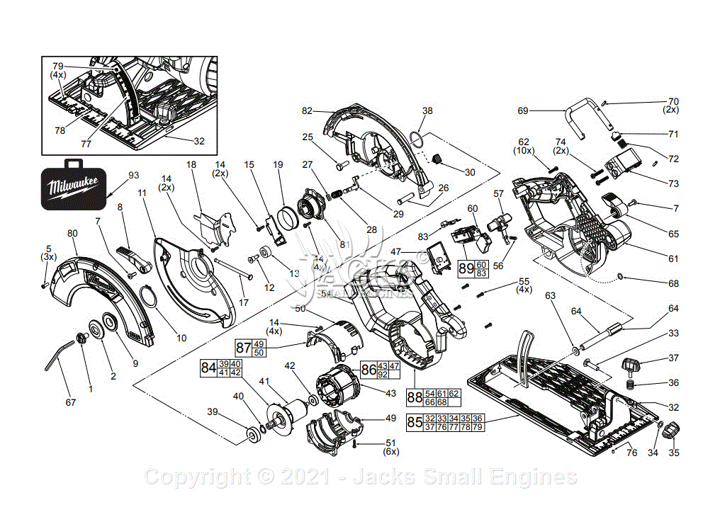 Milwaukee skill 2025 saw parts