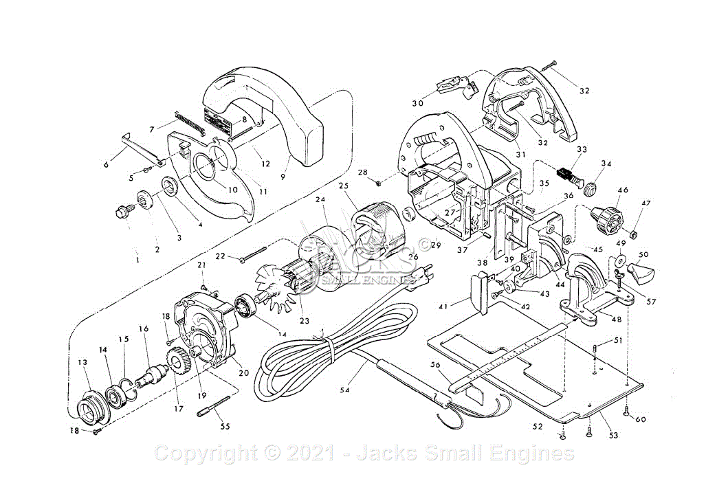 Milwaukee 6405 (Serial 552-7500) Circular Saw Parts Parts Diagram for 8 ...