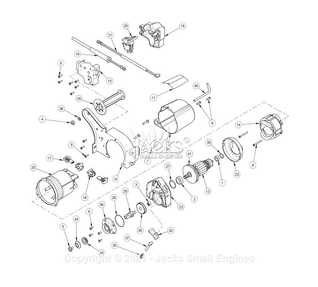 Milwaukee 6486-68 (Serial 406B) O.E.M. Saw Motor Parts Parts Diagram ...