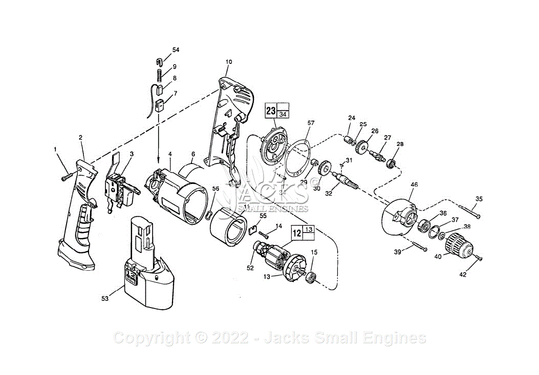 Milwaukee 04351 (Serial 848B) Cordless Drill / Driver Parts Parts Diagram for 12 Volt 3/8