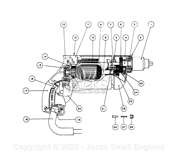 Black and Decker electrical screwdriver Actionfunction diagram