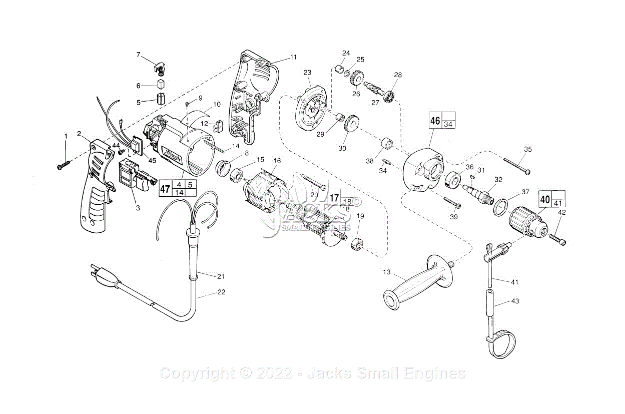 Milwaukee 0238-1 (Serial 723A) Milwaukee Electric Drill / Driver Parts ...