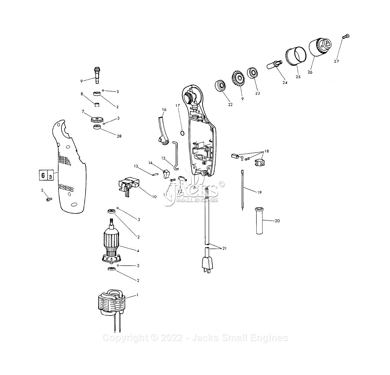 Milwaukee 0379-1 (Serial 761-1001) Milwaukee Drill Parts Parts Diagram for  D.I. 1/2 ANGLE DRILL