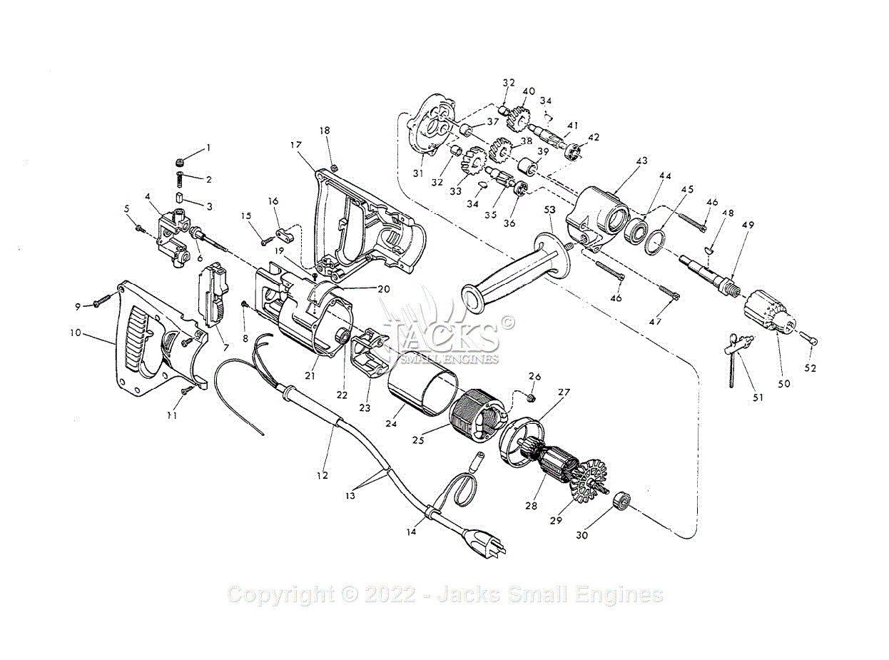 Milwaukee 1201-1 (Serial 495-55000) Milwaukee Reversing Drill Parts ...