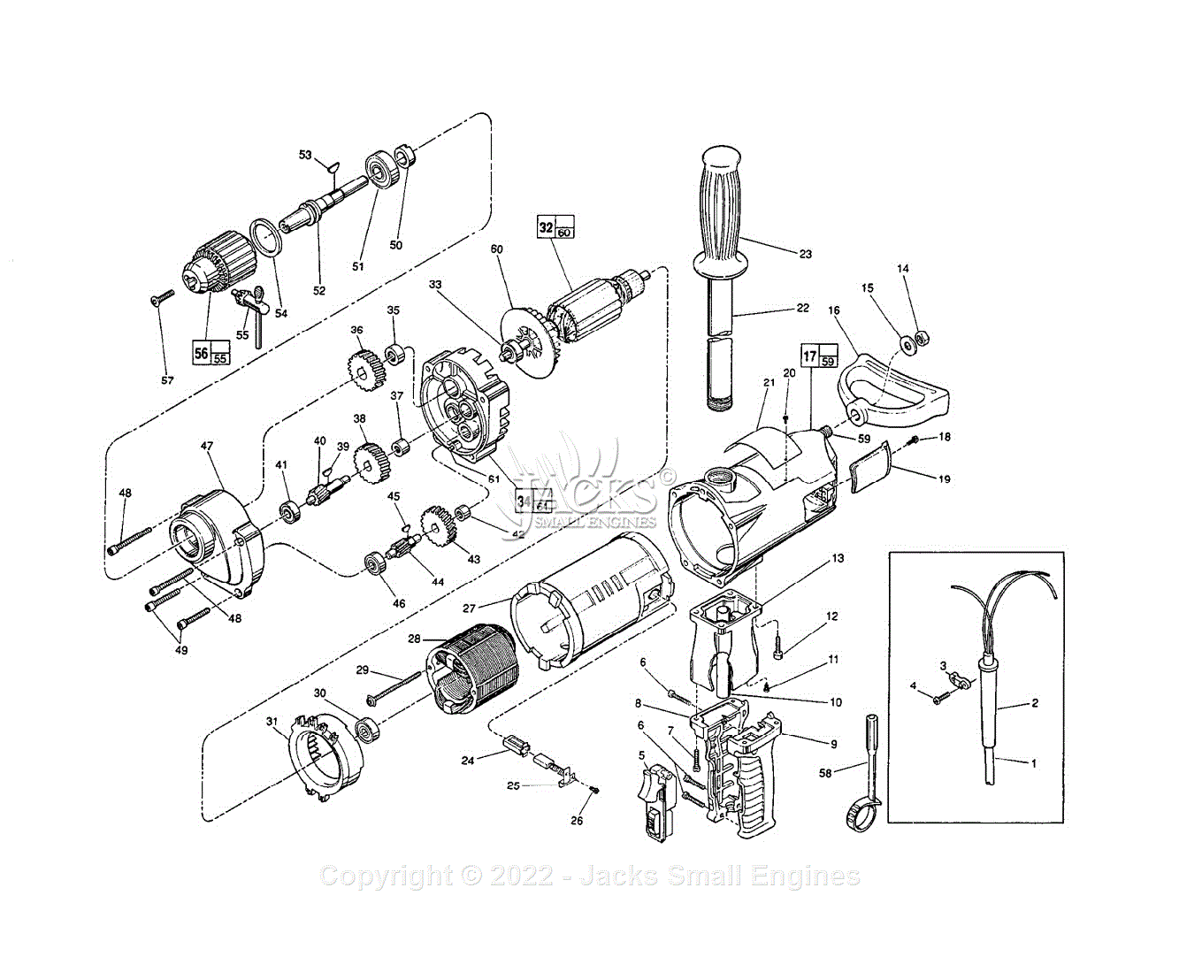 Milwaukee 1854-1 (Serial 567A) Milwaukee Electric Drill / Driver Parts ...