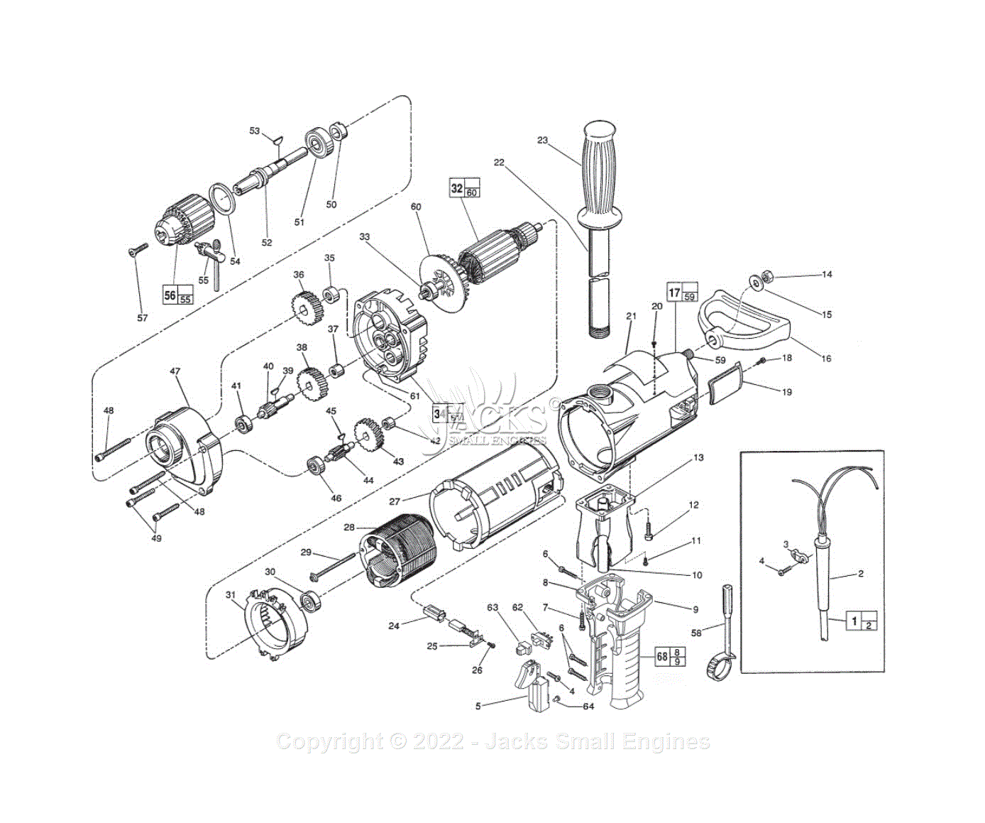 Milwaukee 1854-1 (Serial 567D) Milwaukee Electric Drill/Driver Parts ...