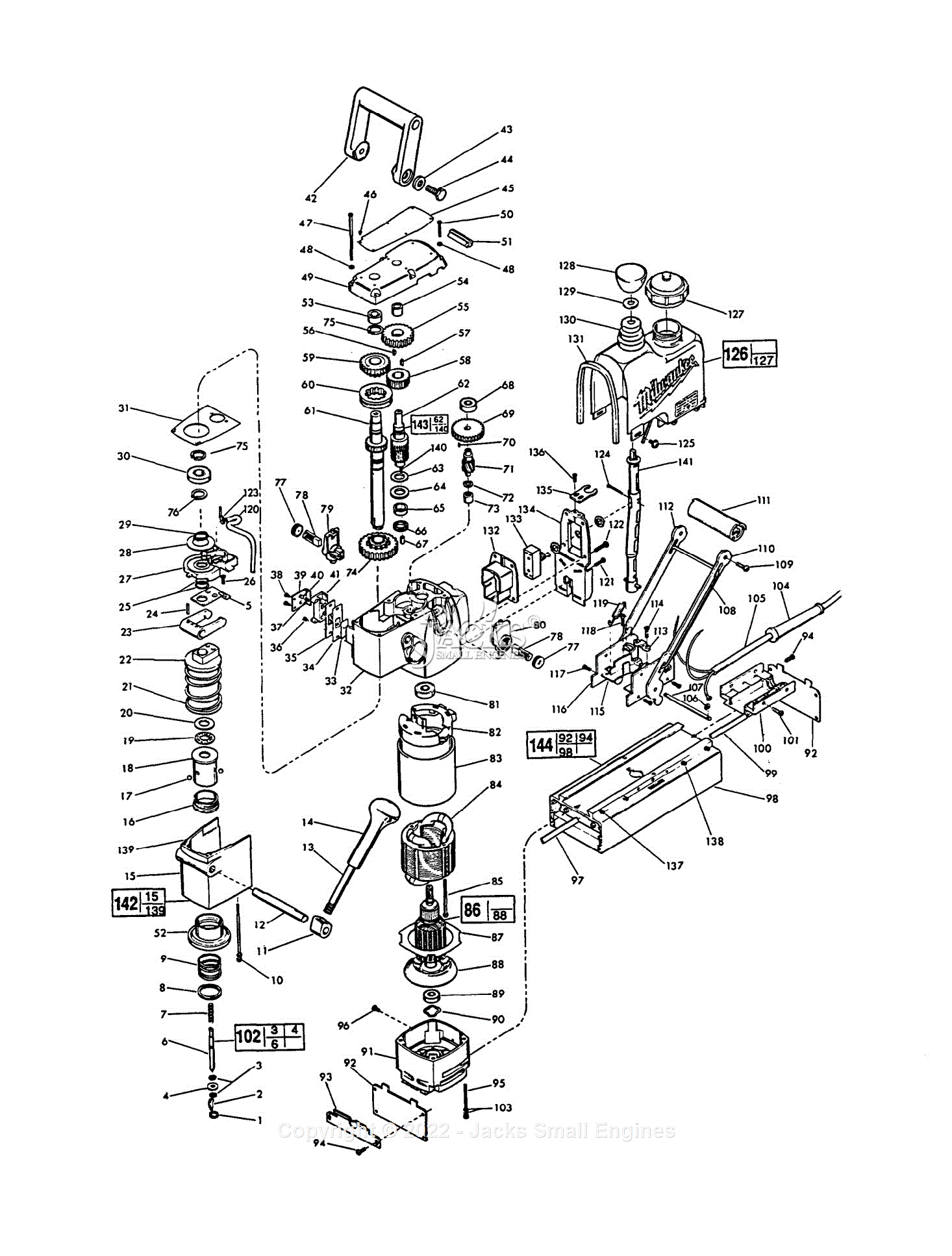 Milwaukee 4240-2 (Serial 751-1001) Milwaukee Electric Drill Parts Parts ...