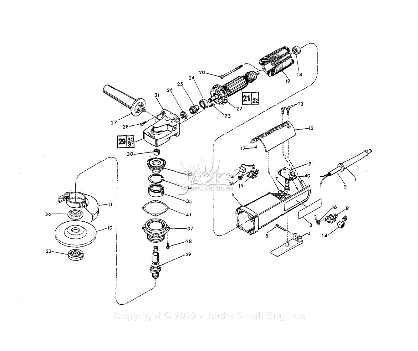 Milwaukee 6141-31 (Serial 763-1001) Grinder Parts Parts Diagram for 5 ...